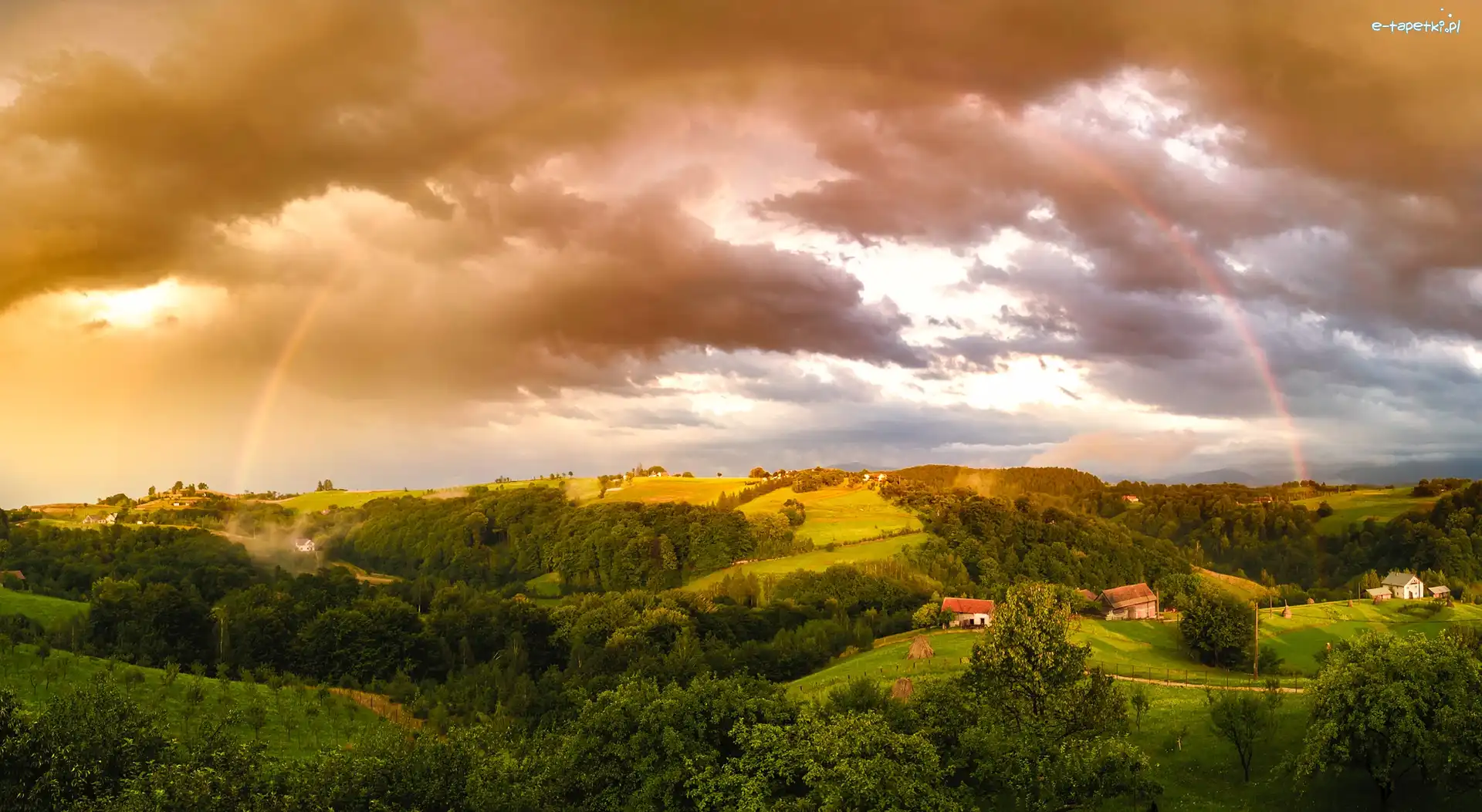 Tęcza, Niebo, Wzgórze