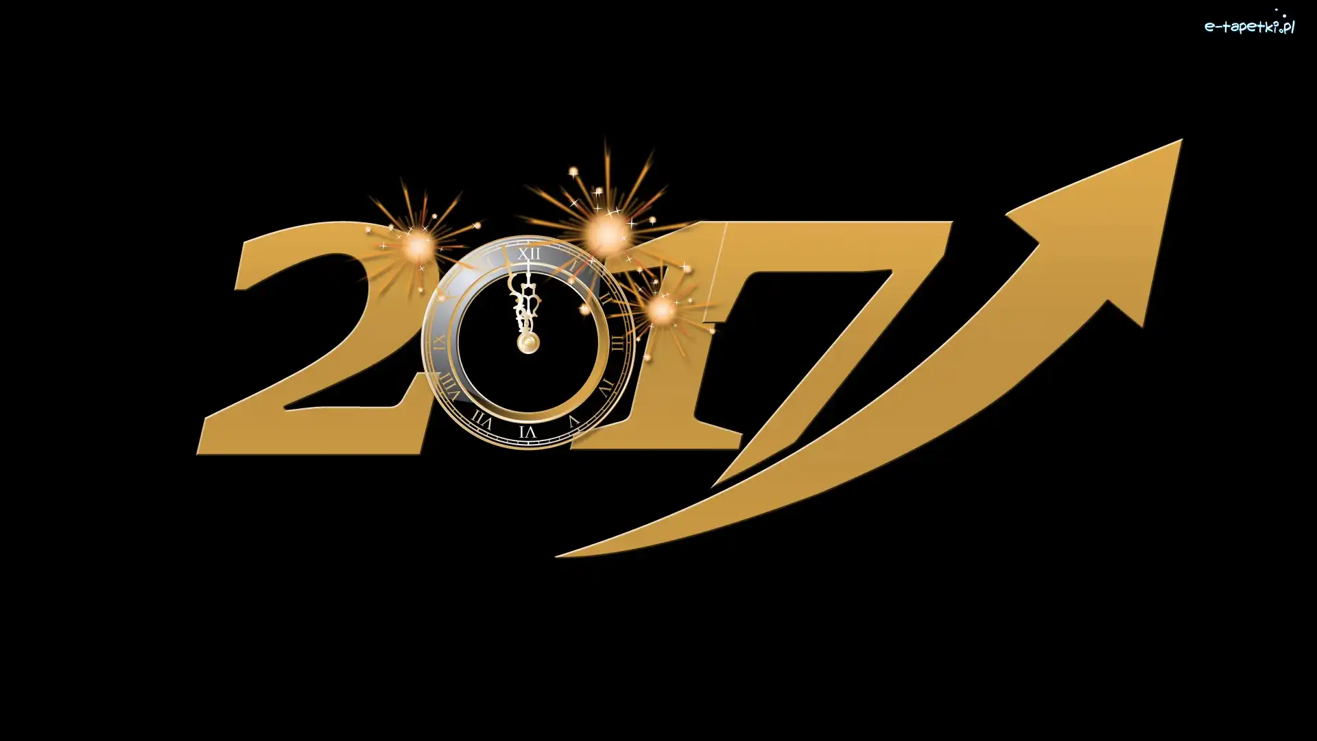 Nowy Rok 2017, Sylwester, Fajerwerki, Zegar