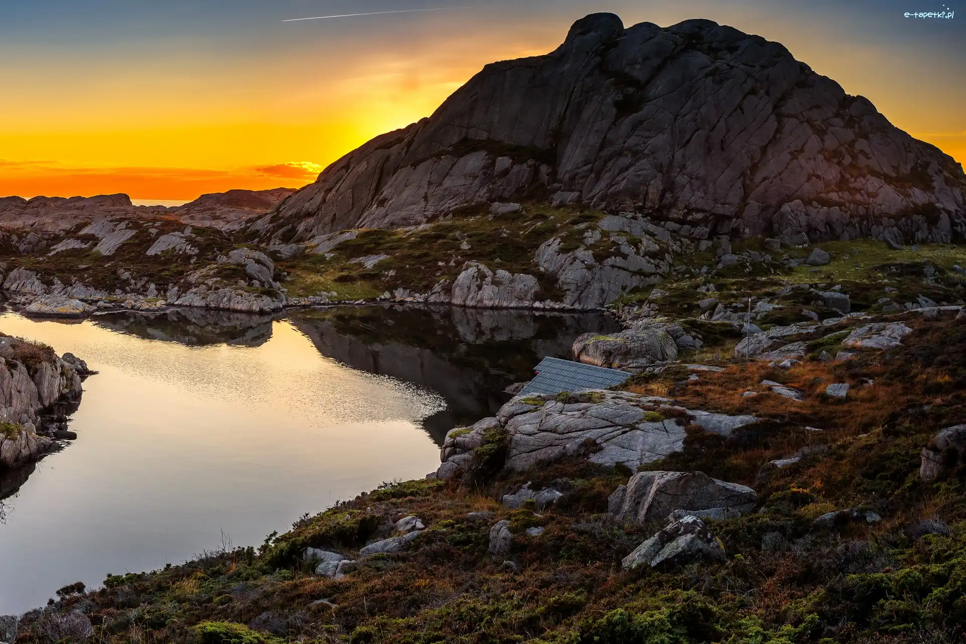 Norwegia, Kamienie, Jezioro, Okręg Rogaland, Rzeka, Góry