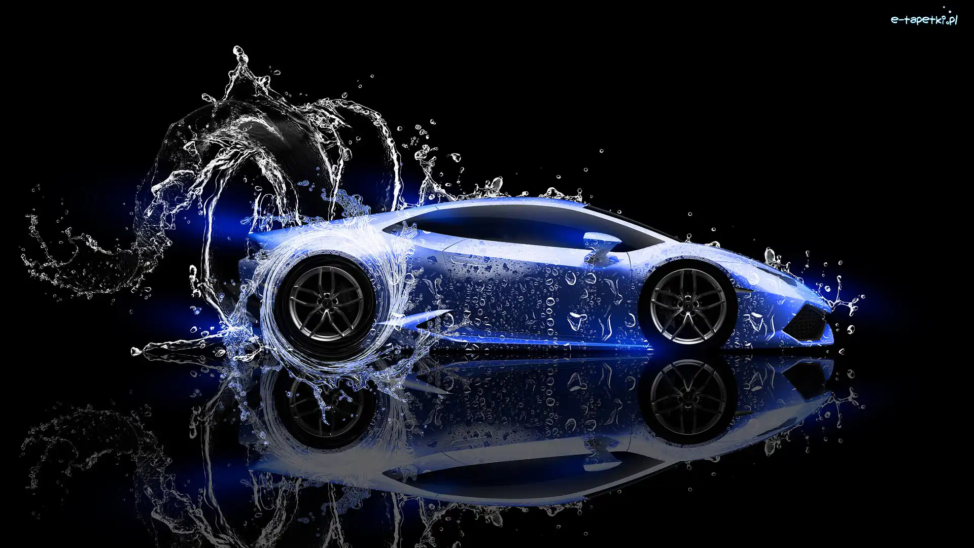 Woda, Odbicie, Grafika, Lamborghini huracan