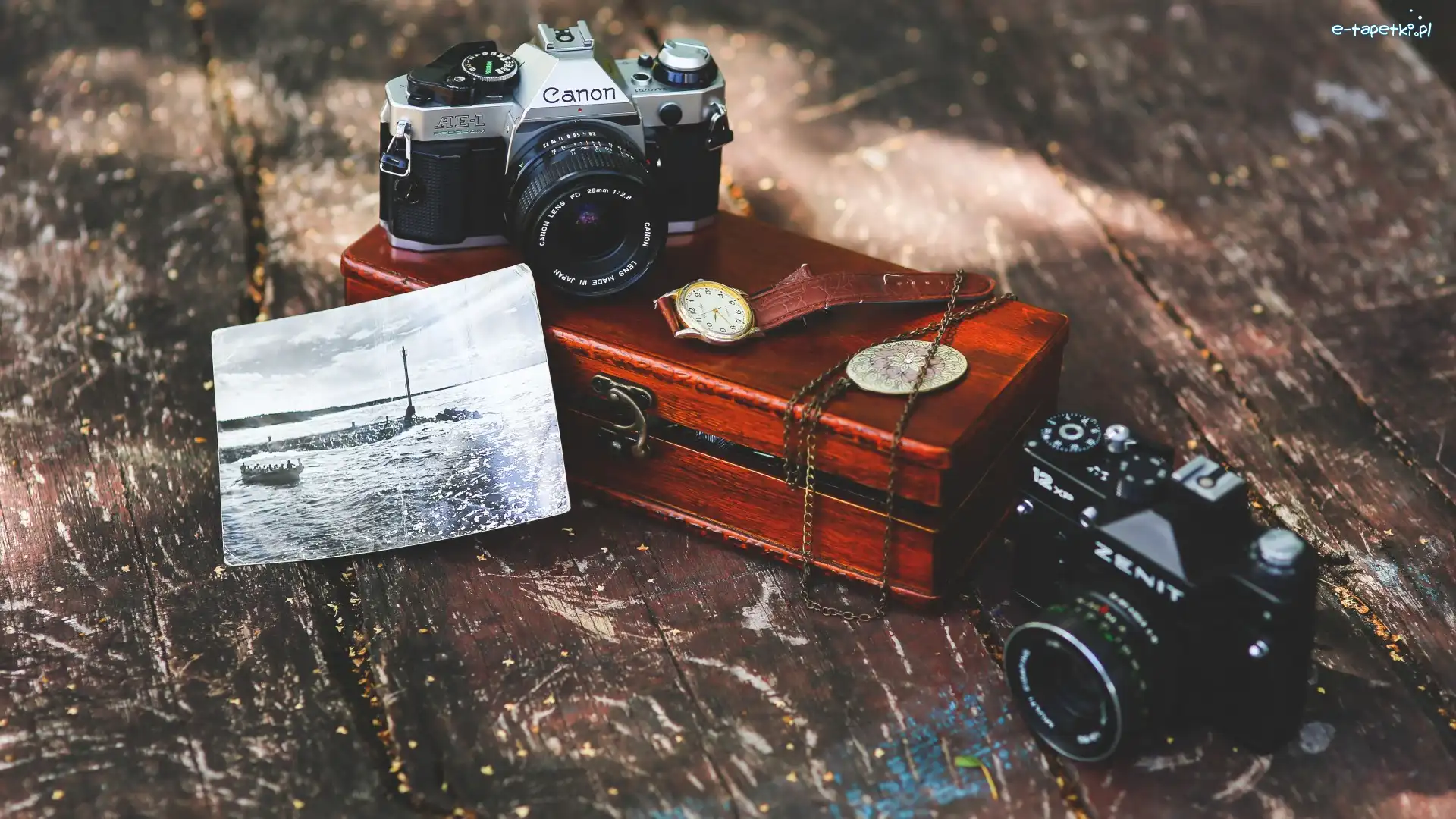 Kompozycja, Canon, Aparaty fotograficzne, Szkatułka, Zenit