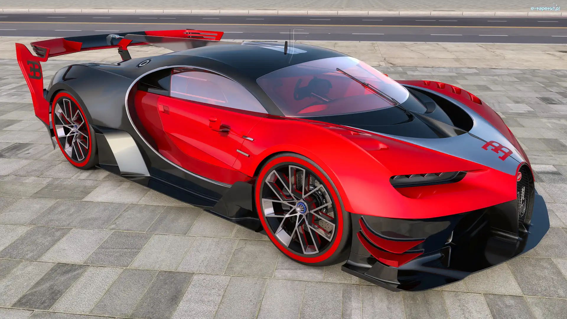 Czerwony, Bugatti Vision Gran Turismo, VGT, 2015