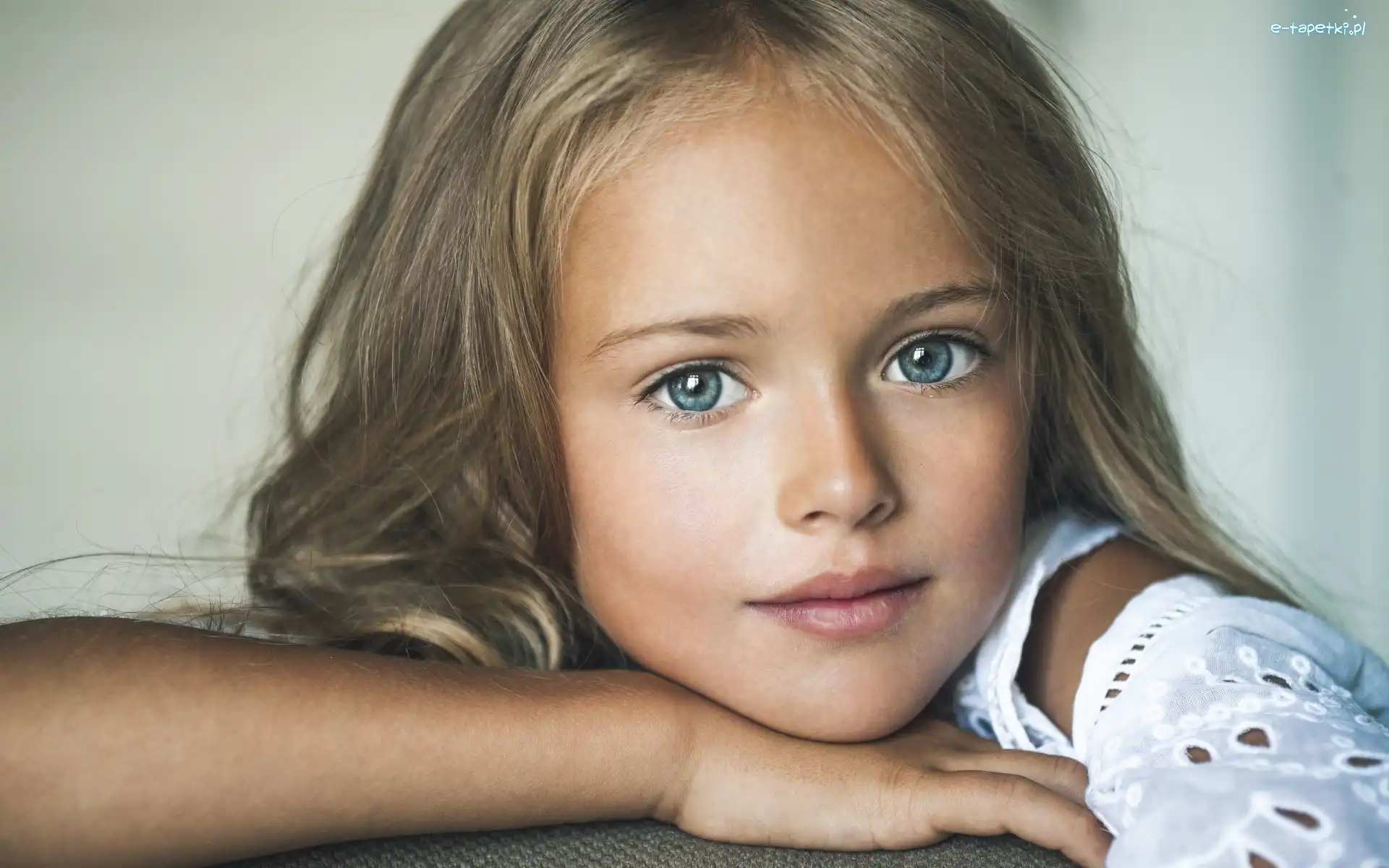 Dziewczynka, Blondynka, Kristina Pimenova, Niebieskie, Oczy