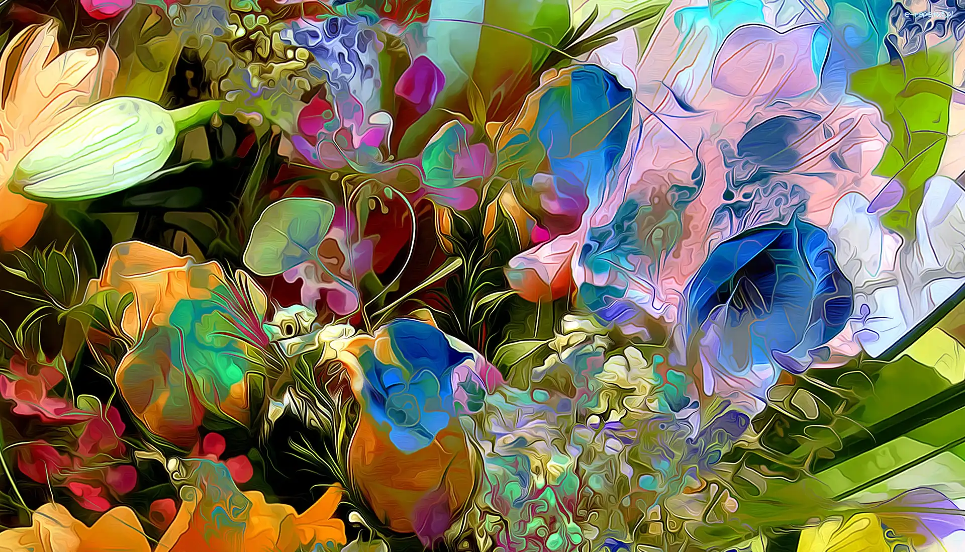 Fractalius, Kwiaty, Kolorowe