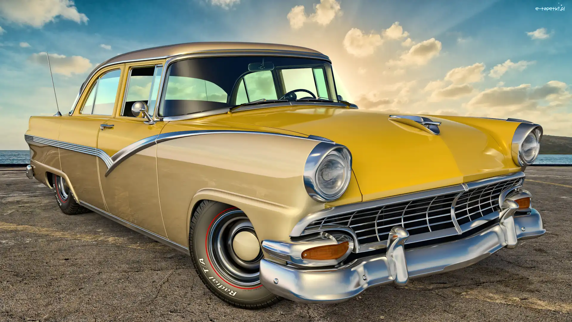 Ford Fairlane Town Sedan, Przód, 1956, Zabytkowy