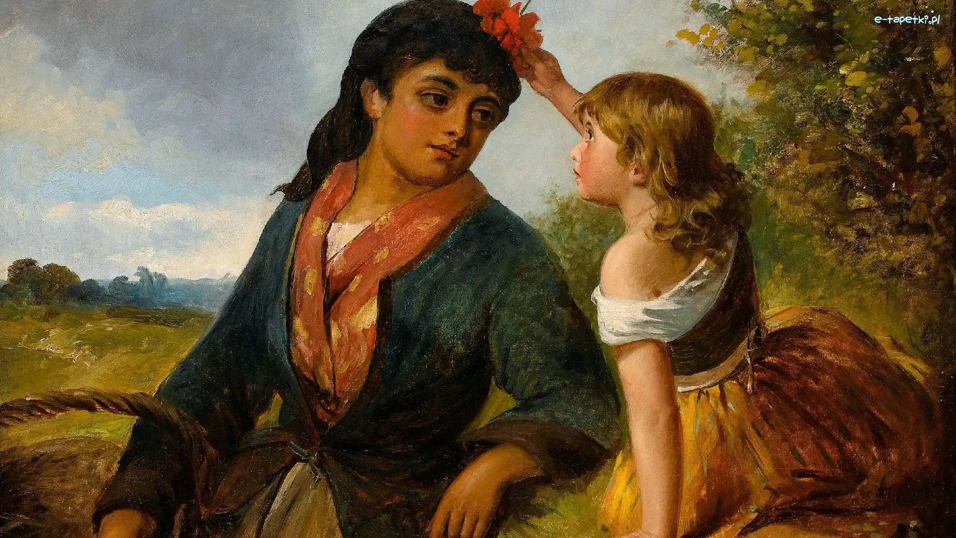 Mama, Reprodukcja obrazu, Córka, Dziecko, Kobieta