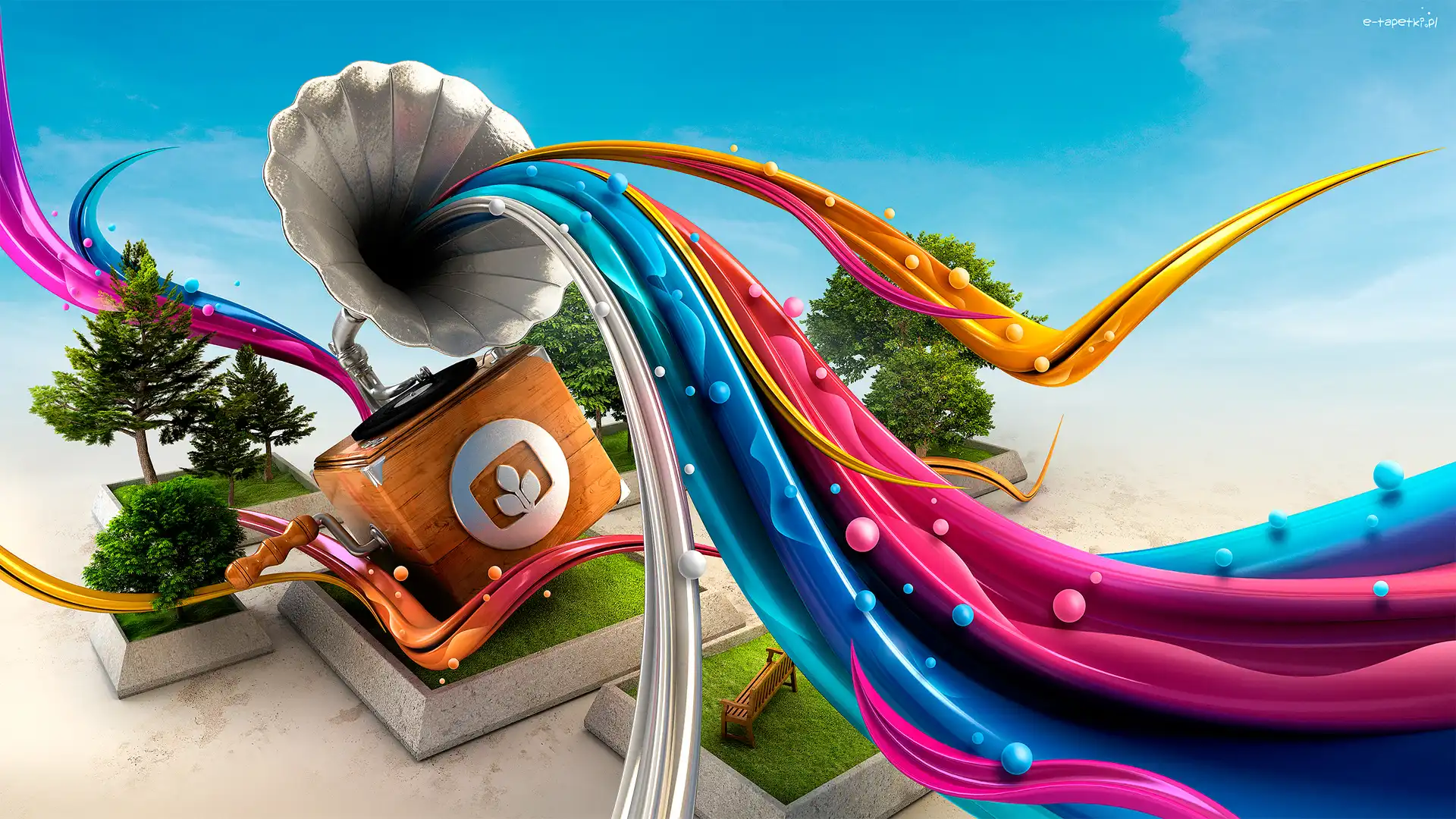 Muzyka, Grafika 3D, Gramofon