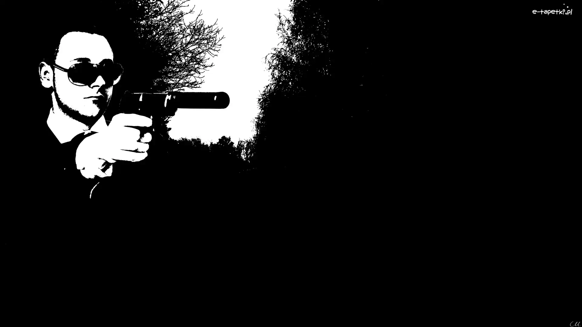 Czarno-białe, Pistolet, Mężczyzna, Zabójca