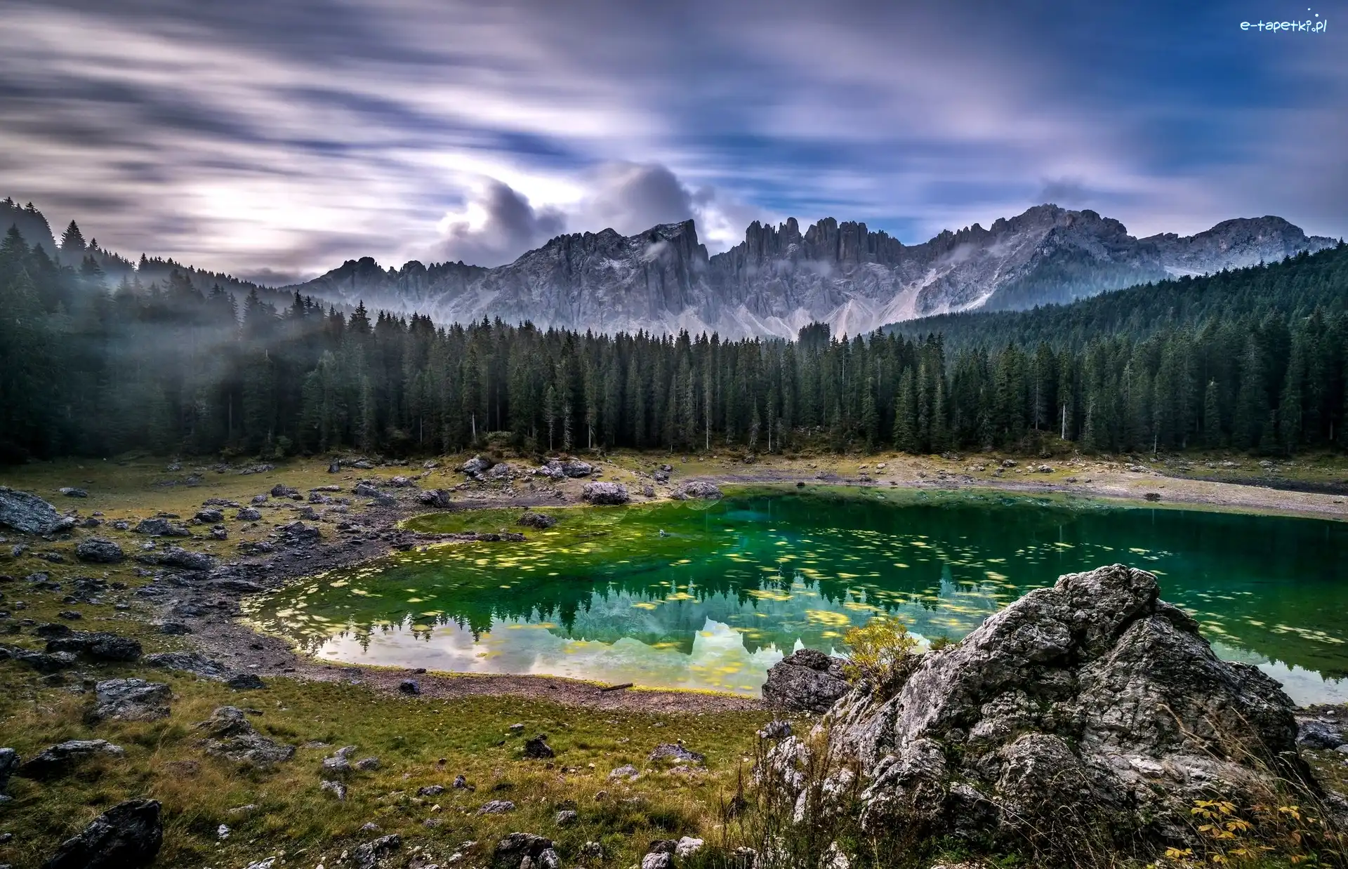 Góry, Kamienie, Las, Jezioro