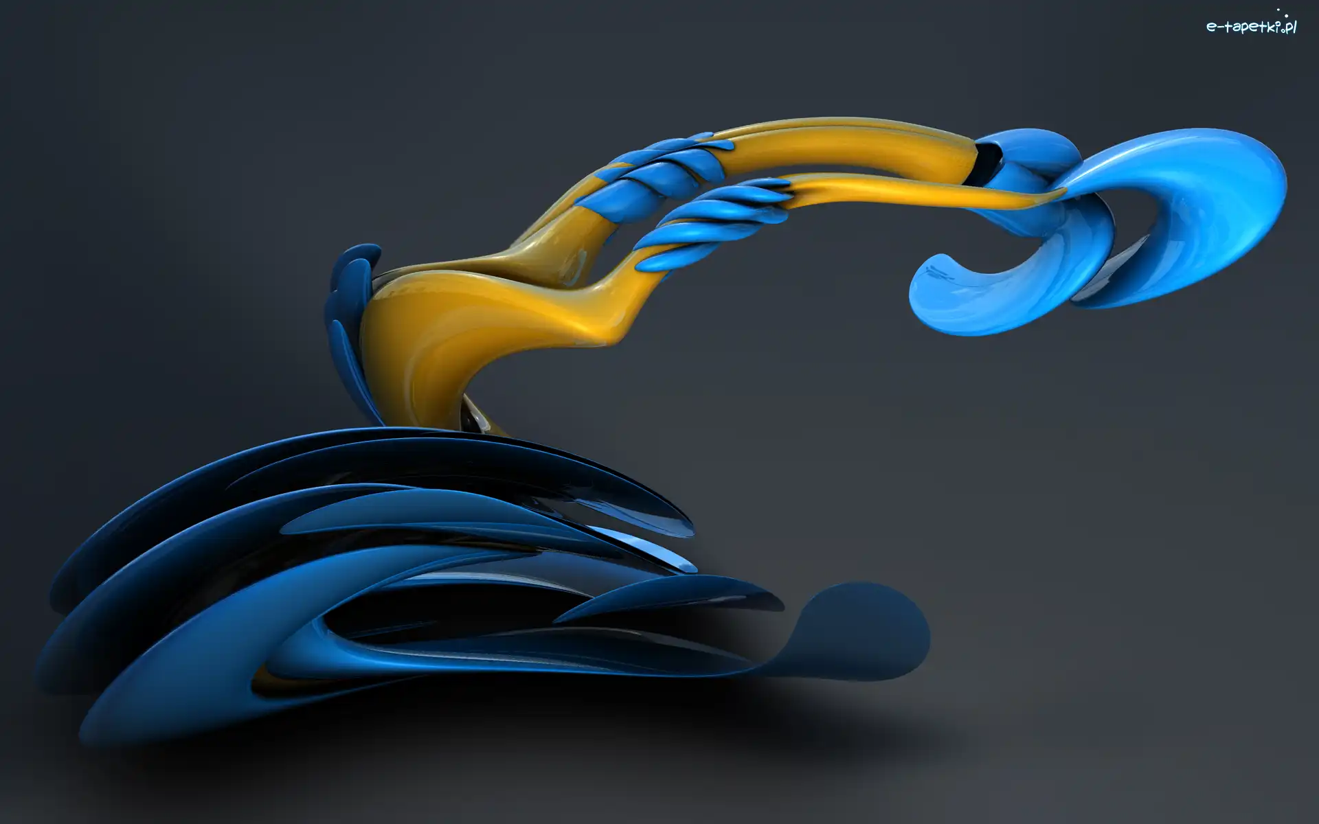 Żółty, Niebieski, Grafika 3D