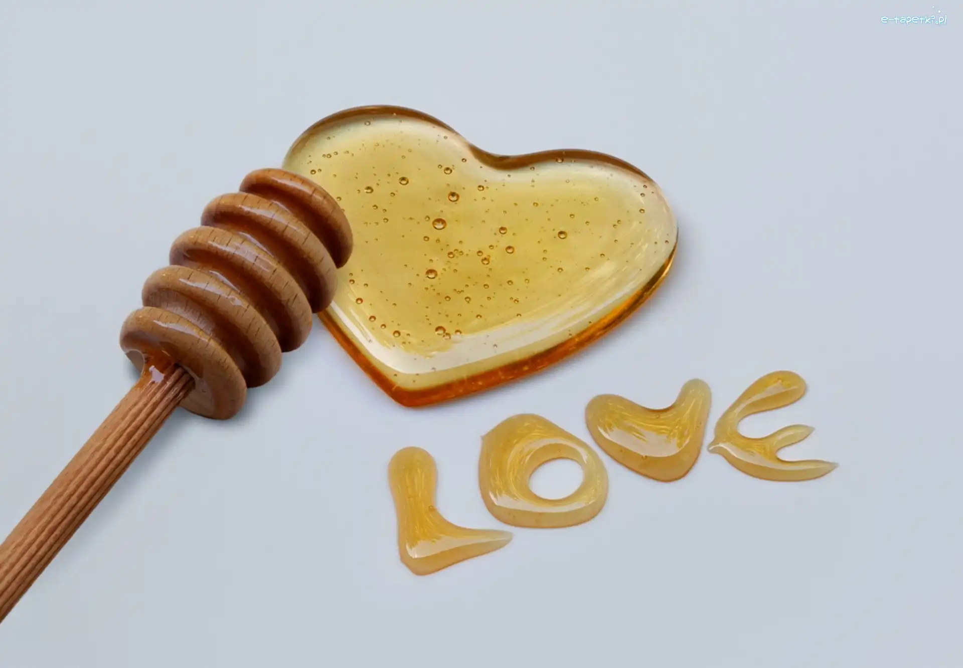 Serce, Love, Napis, Miód
