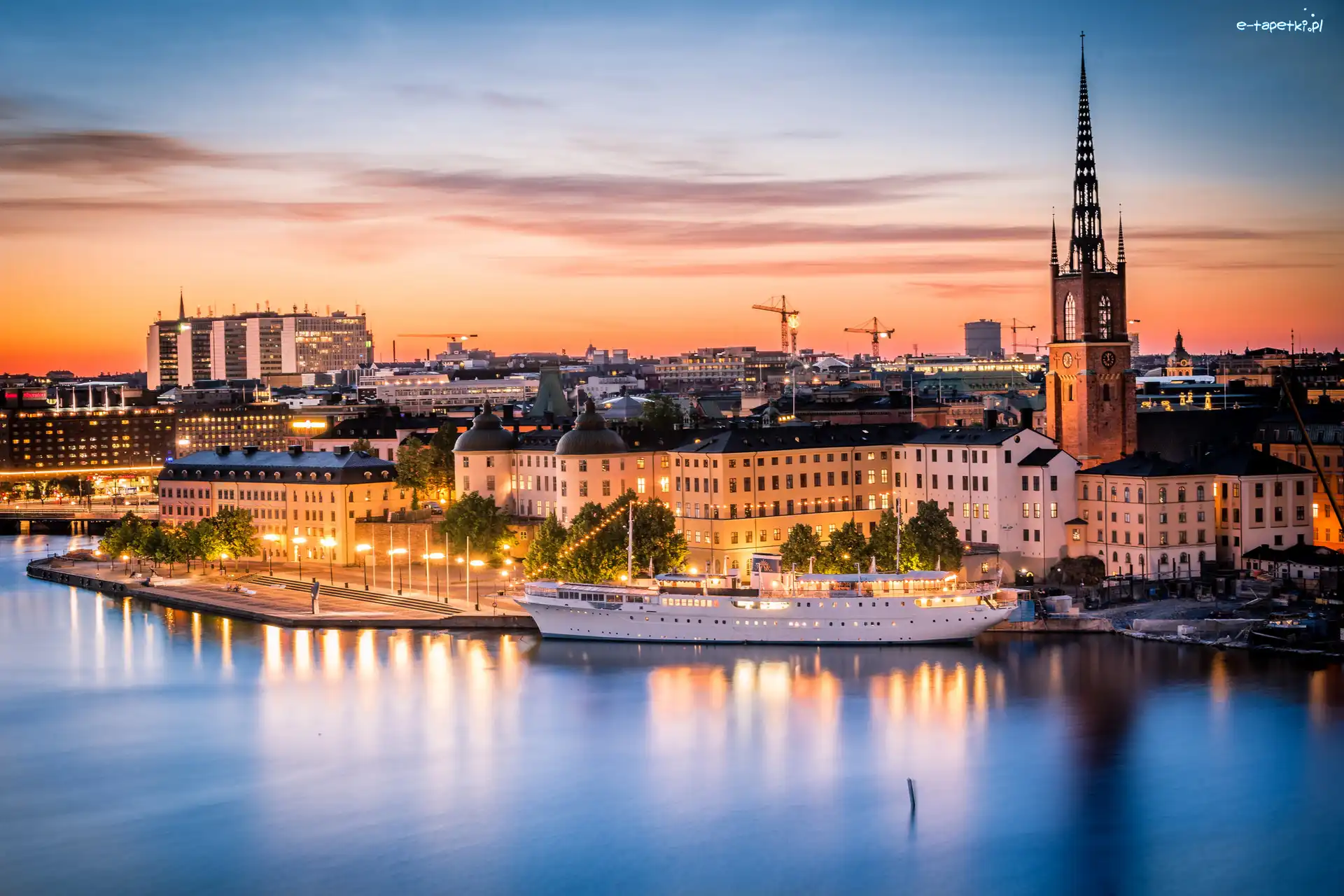 Kościół, Zatoka Riddarfjärden, Budynki, Statek, Sztokholm, Szwecja