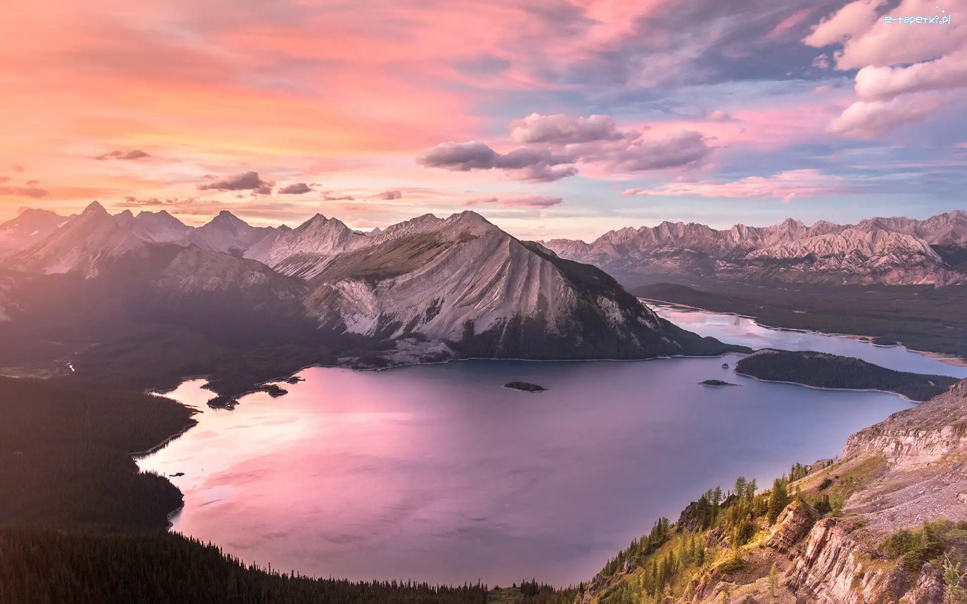 Góry, Jezioro Upper Kananaskis Lake, Kanada