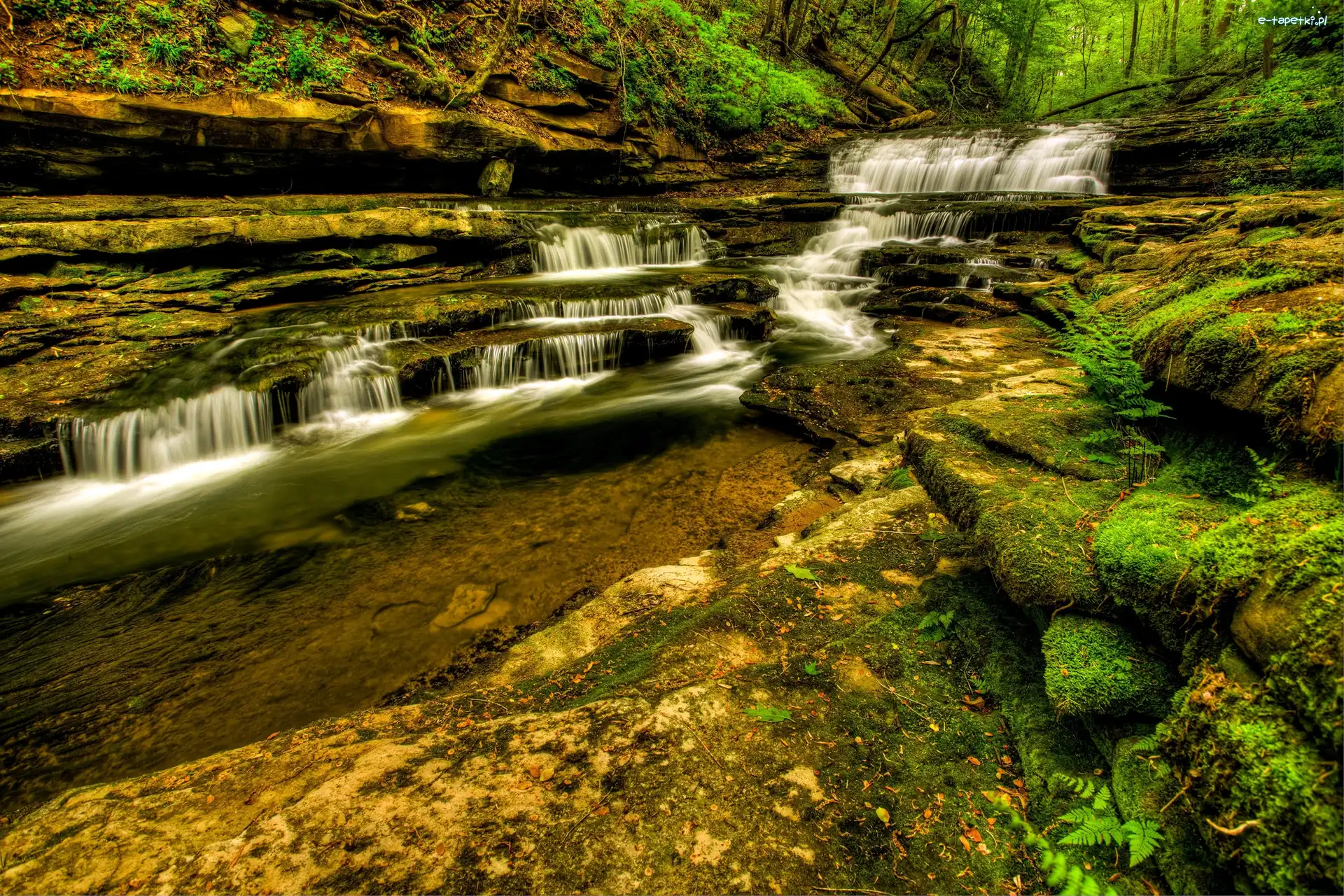 Wodospady Meadow Creek Cascades, Skały, Kaskada, Stany Zjednoczone