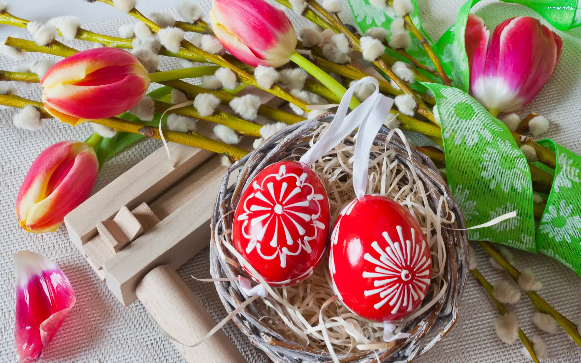 Pisanki, Dekoracja, Tulipany, Wielkanoc