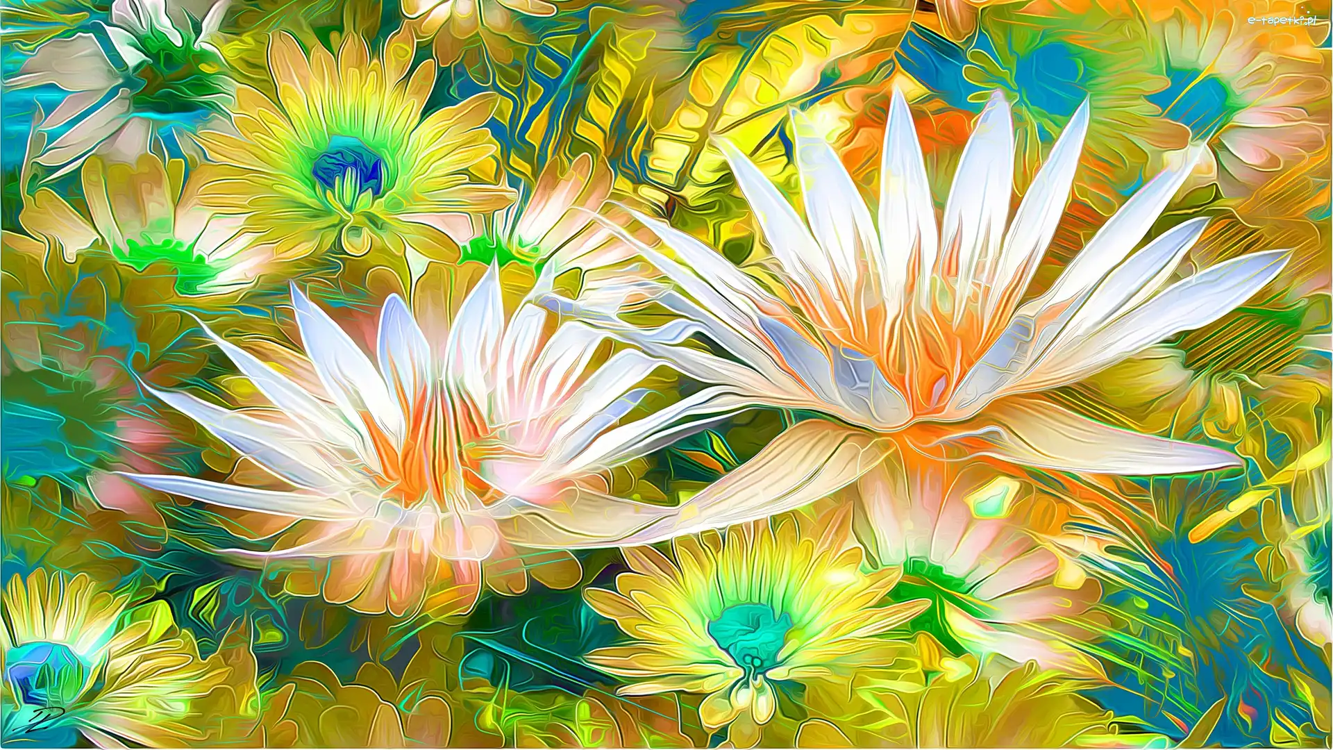 Fractalius, Kwiaty, Białe