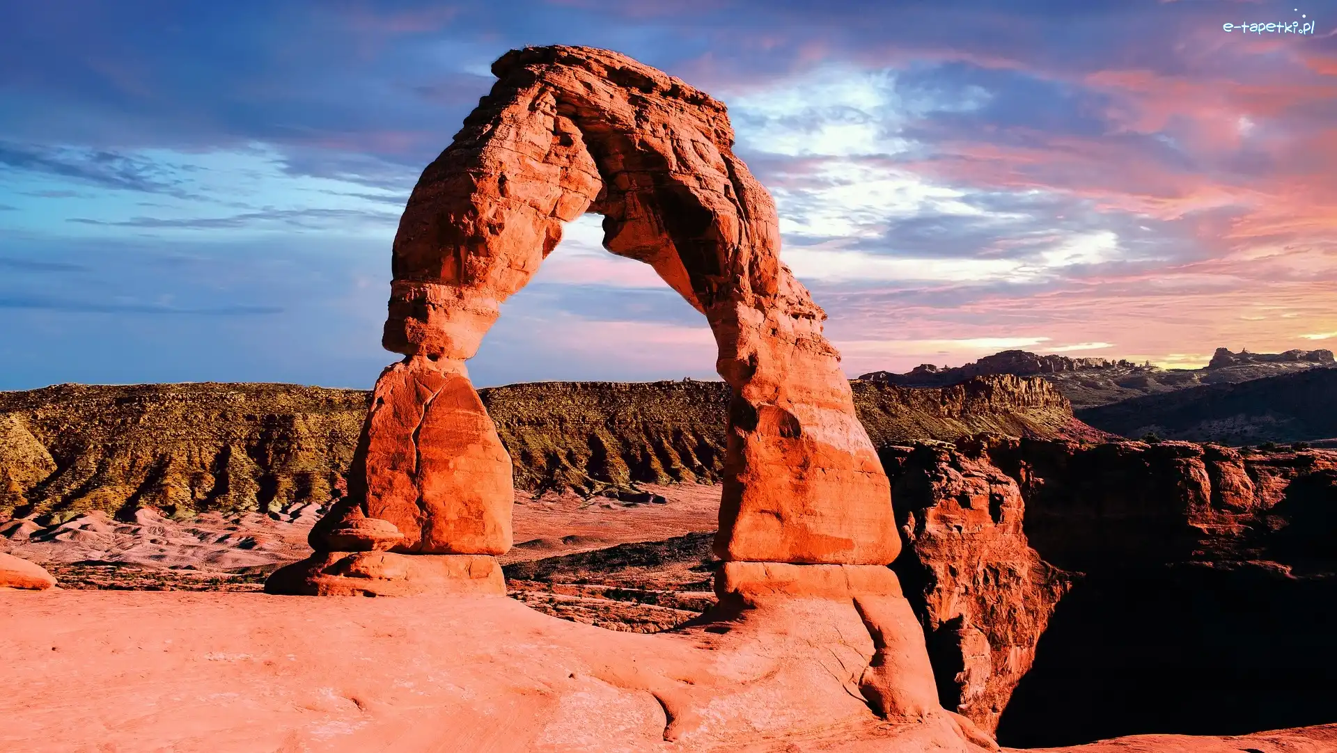 Łuk, Park Narodowy Arches, Skały, Delicate Arch, Stan Utah, Stany Zjednoczone