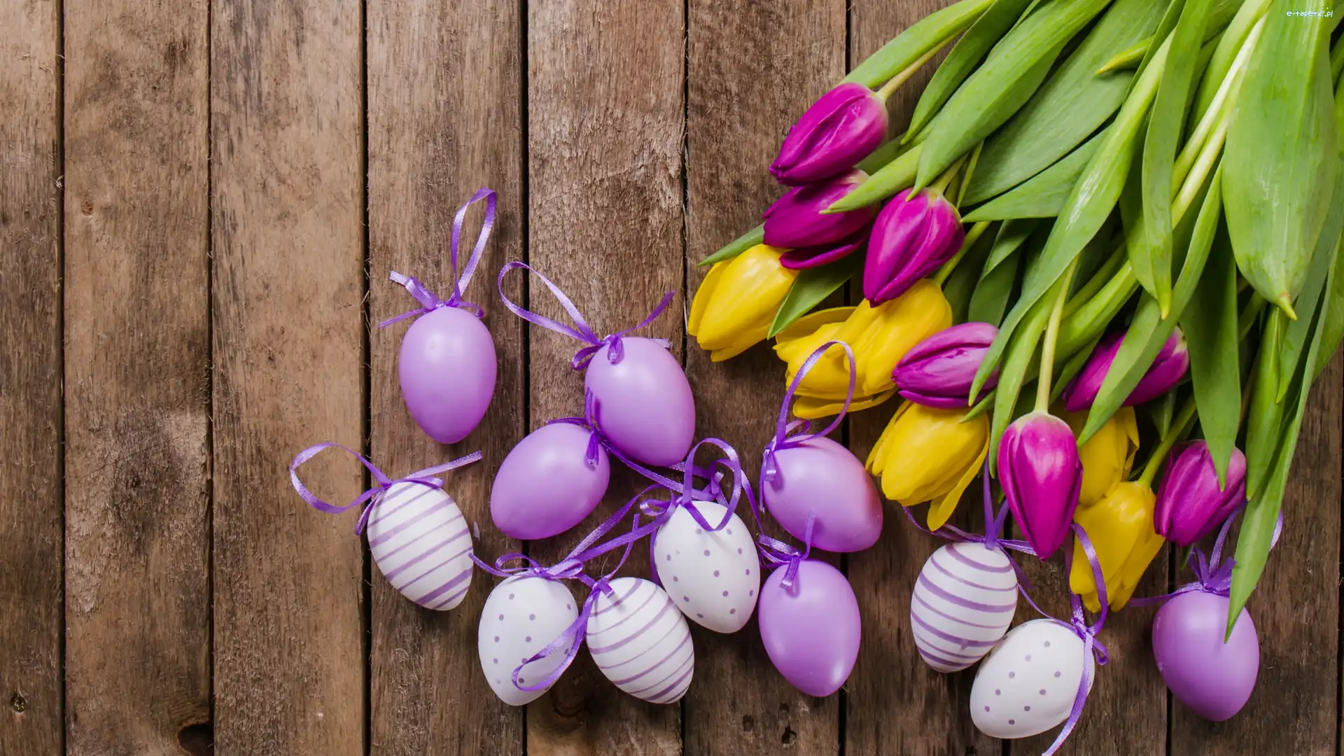 Pisanki, Wielkanoc, Tulipany, Kompozycja