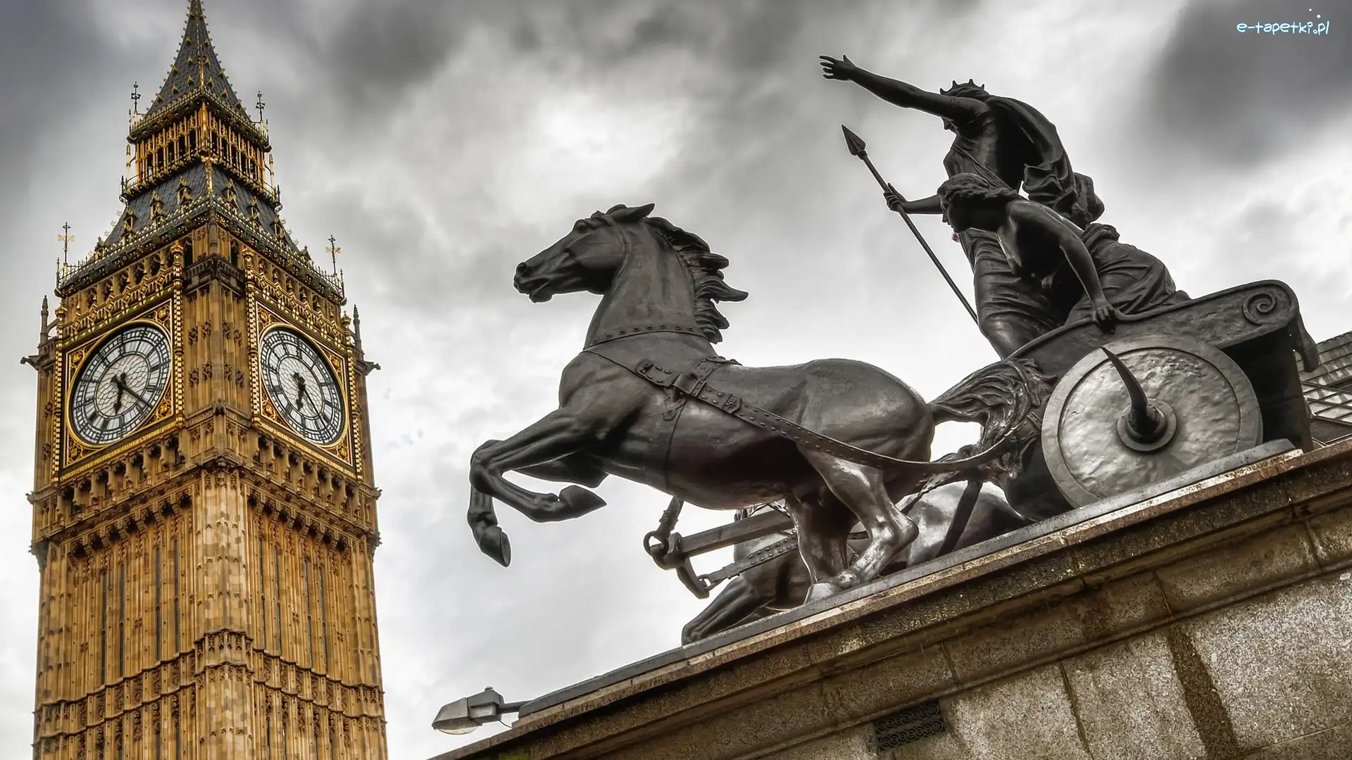 Anglia, Rzeźba Boadicea i jej córki, Londyn, Big Ben, Koń