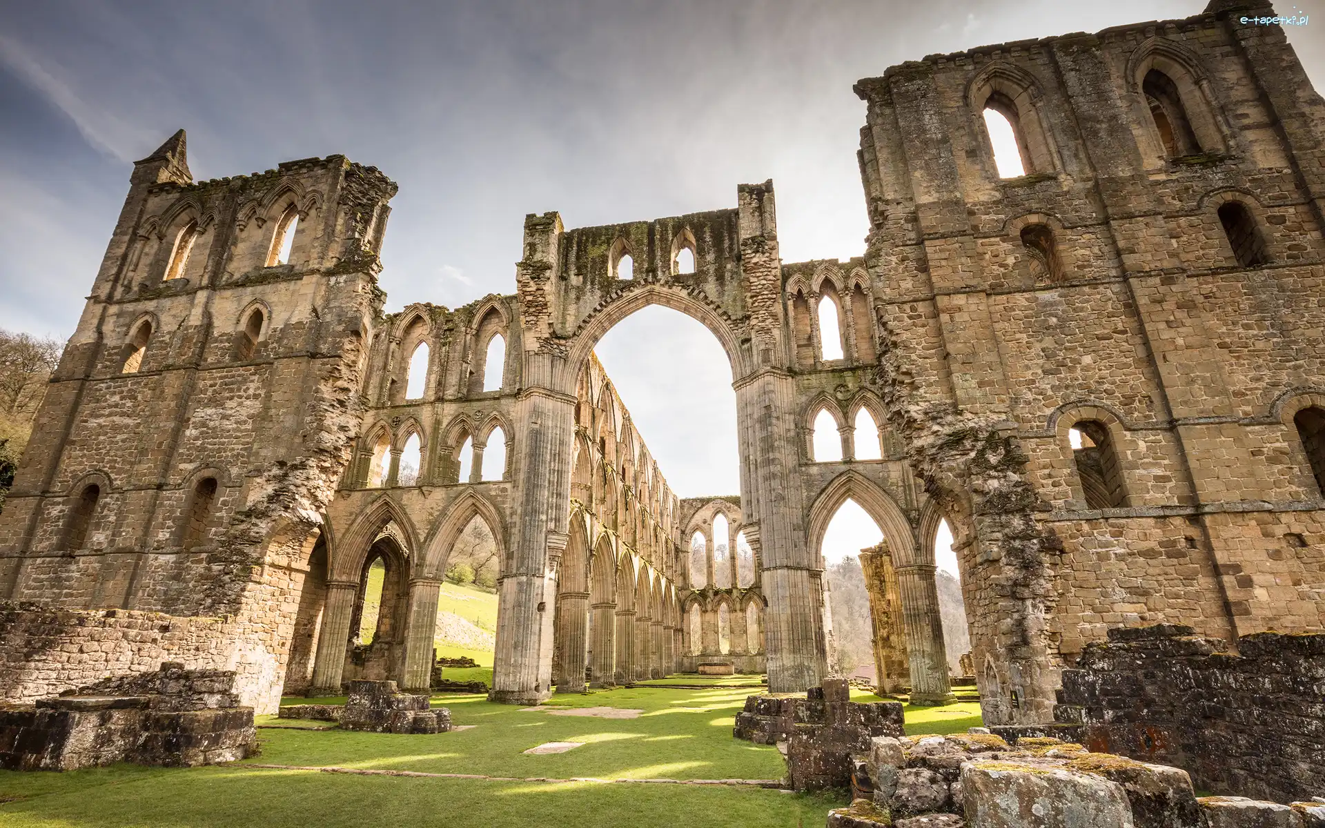 Atrakcja, Park Narodowy North York Moors, Ruiny, Turystyczna, Rievaulx Abbey, Anglia