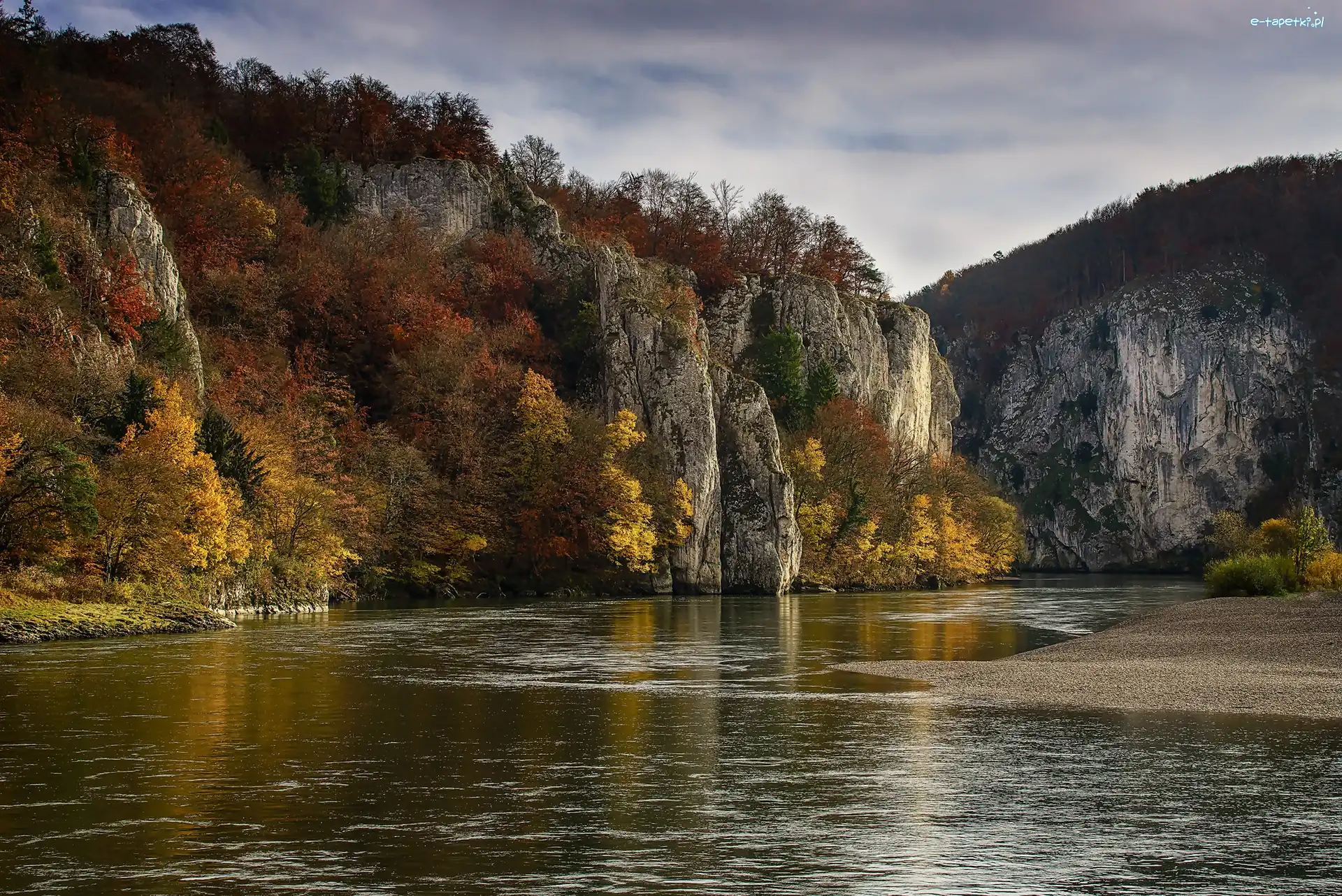 Skały, Kelheim, Góry, Rzeka Dunaj, Bawaria, Niemcy