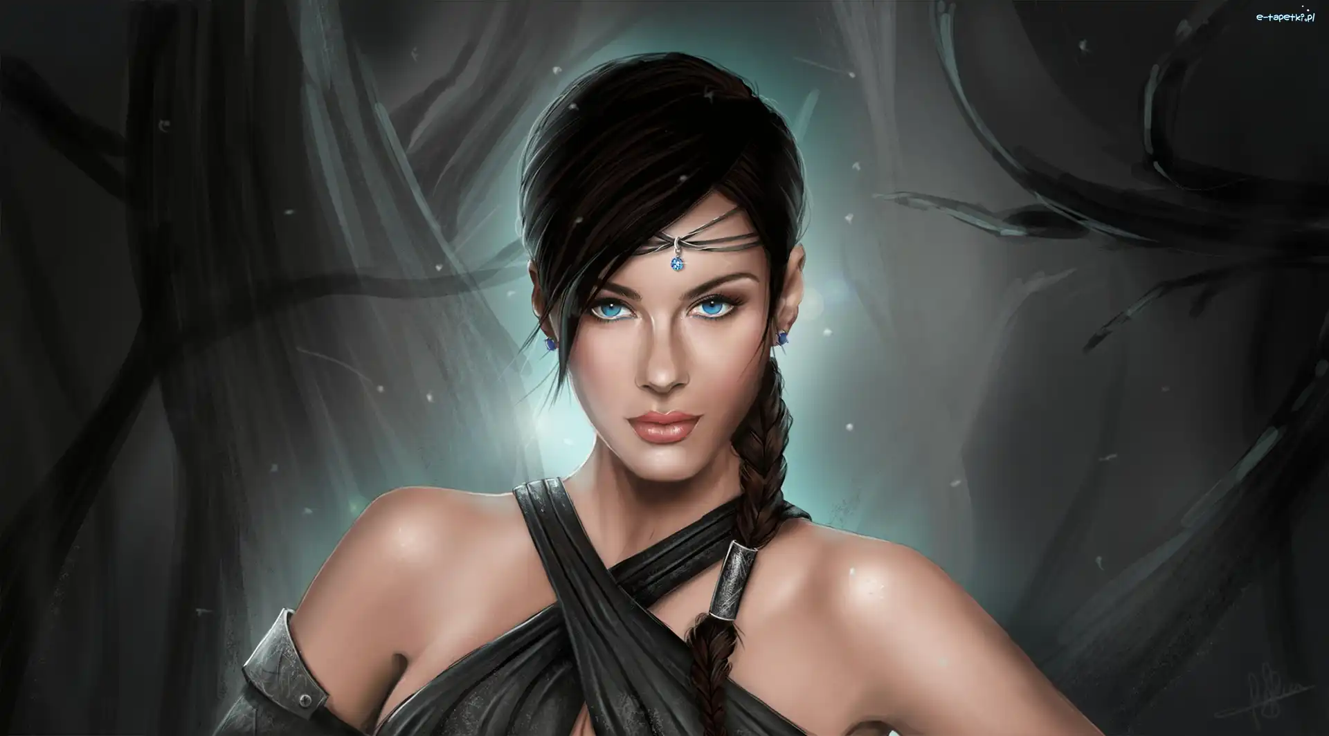 Fantasy, Dziewczyna, Portret, Grafika