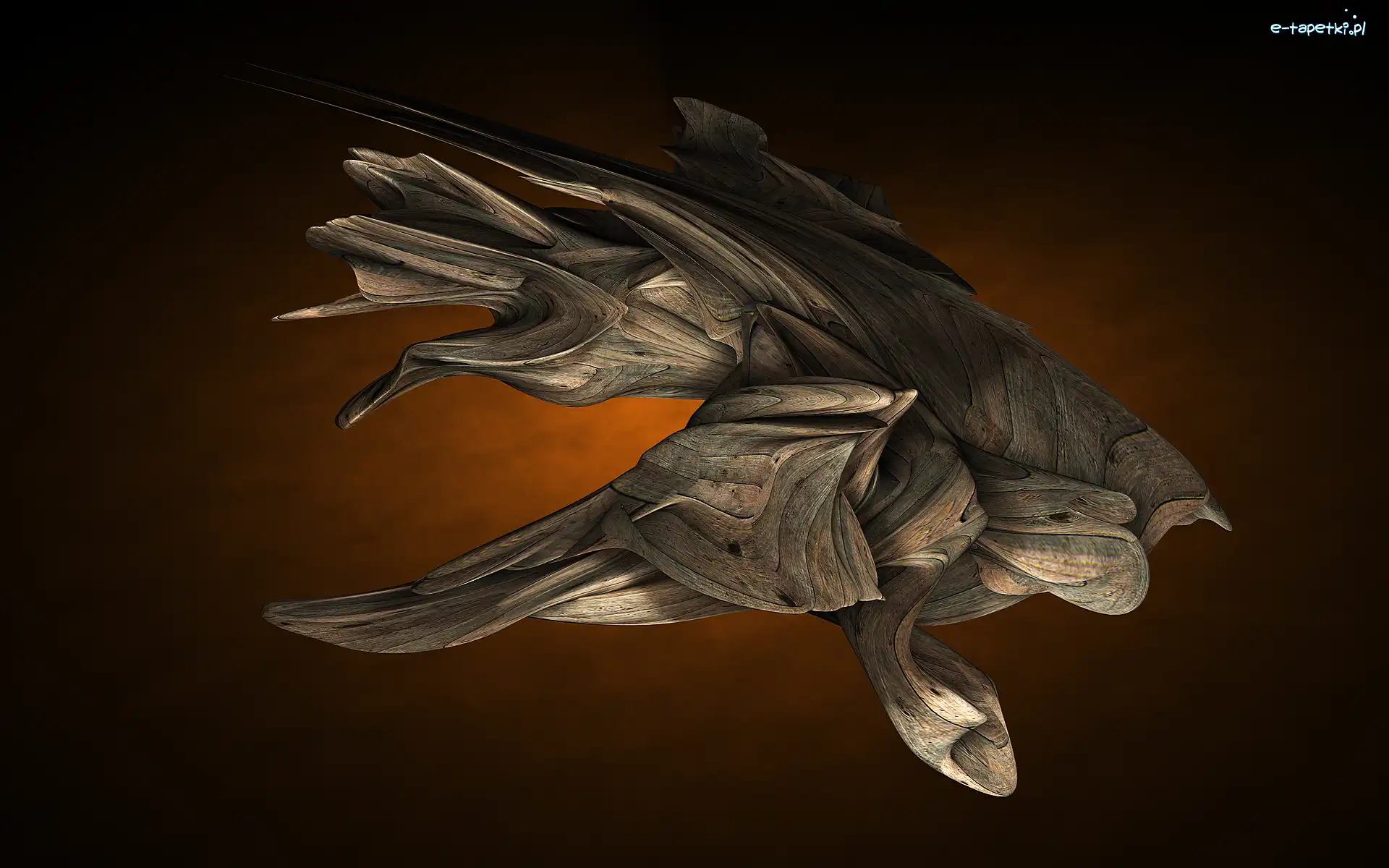 Bryła, Drewniana, Grafika 3D