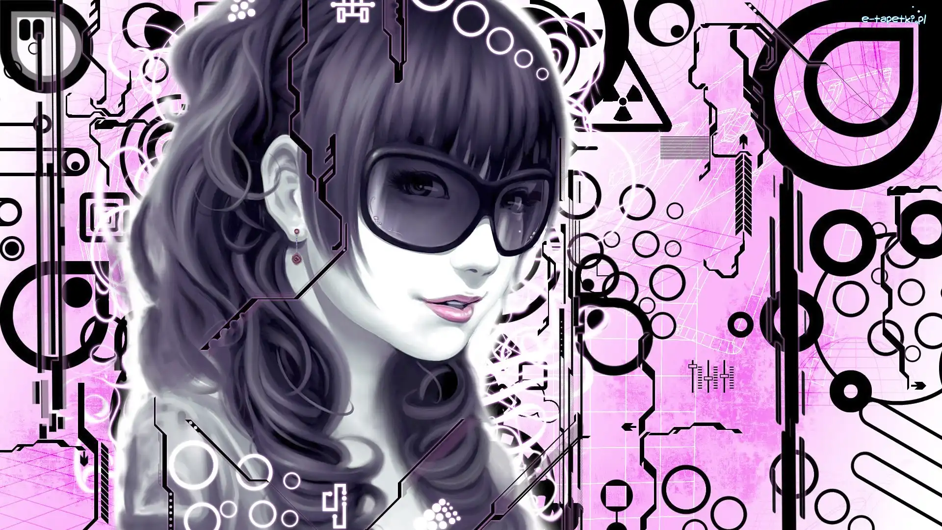 Okulary, Grafika 2D, Wzory, Dziewczyna