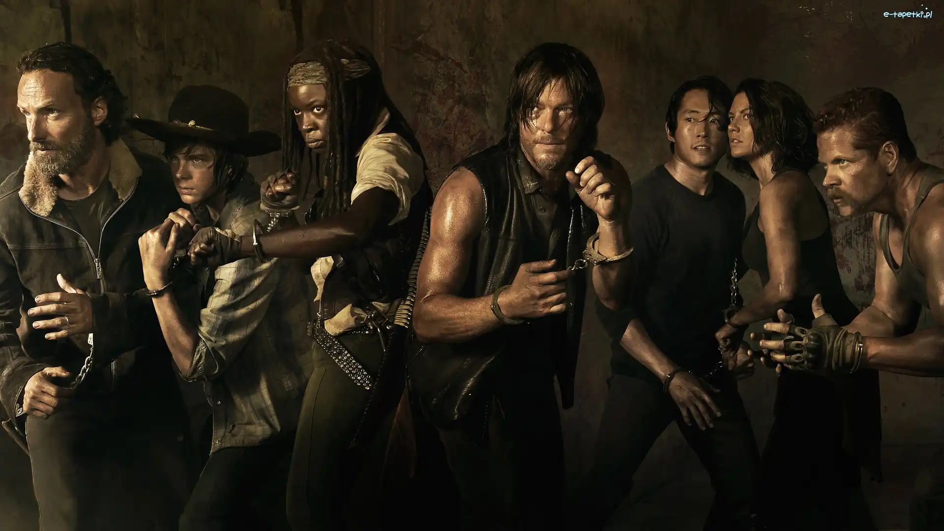Glenn, The Walking Dead, Abraham, Daryl - Norman Reedus, Rick, Carl, Michonne, Serial, Żywe trupy, Maggie