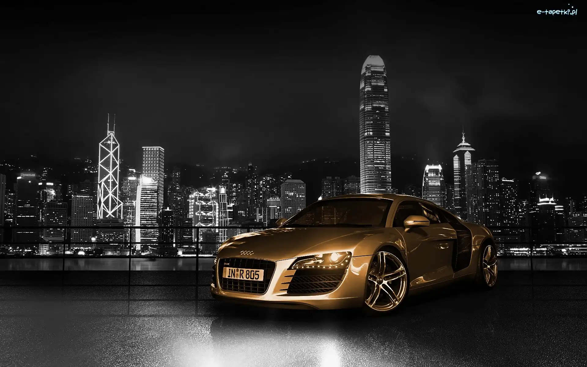 Hong Kong, 2015, Audi R8 Gold Chrome