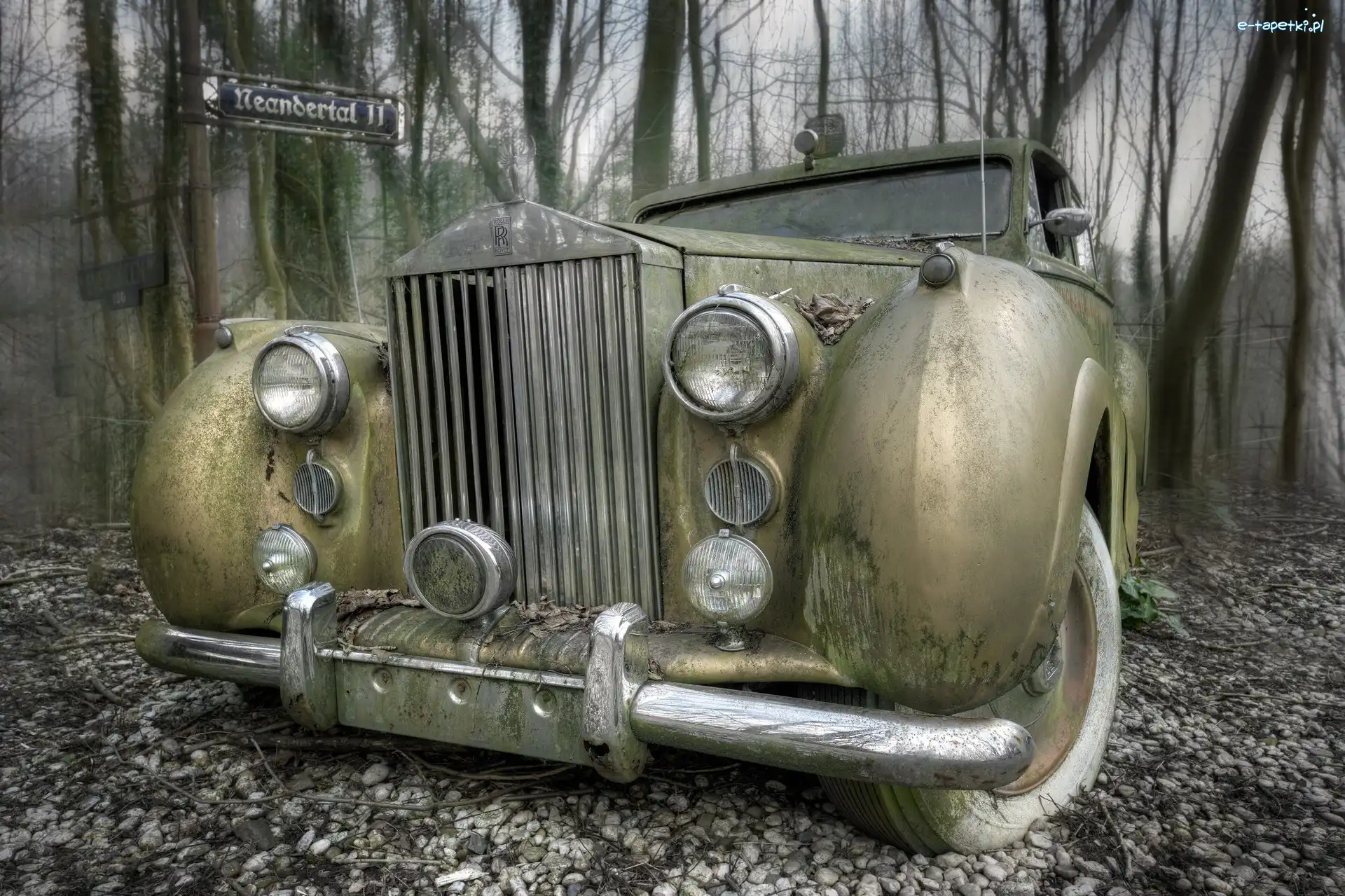 Stary, Rolls-Royce, Samochód, Zniszczony