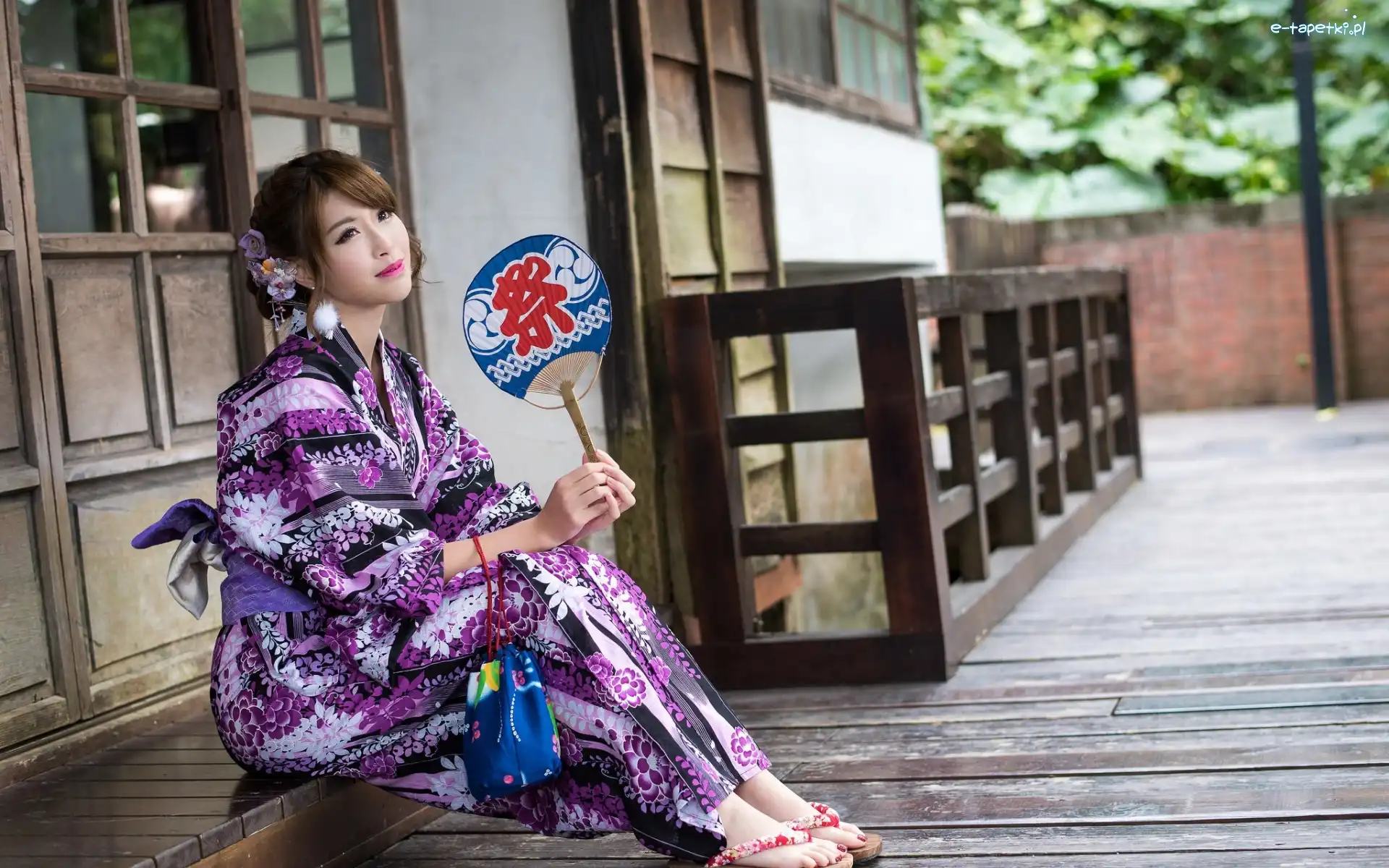 Azjatka, Kimono, Wachlarz, Kobieta