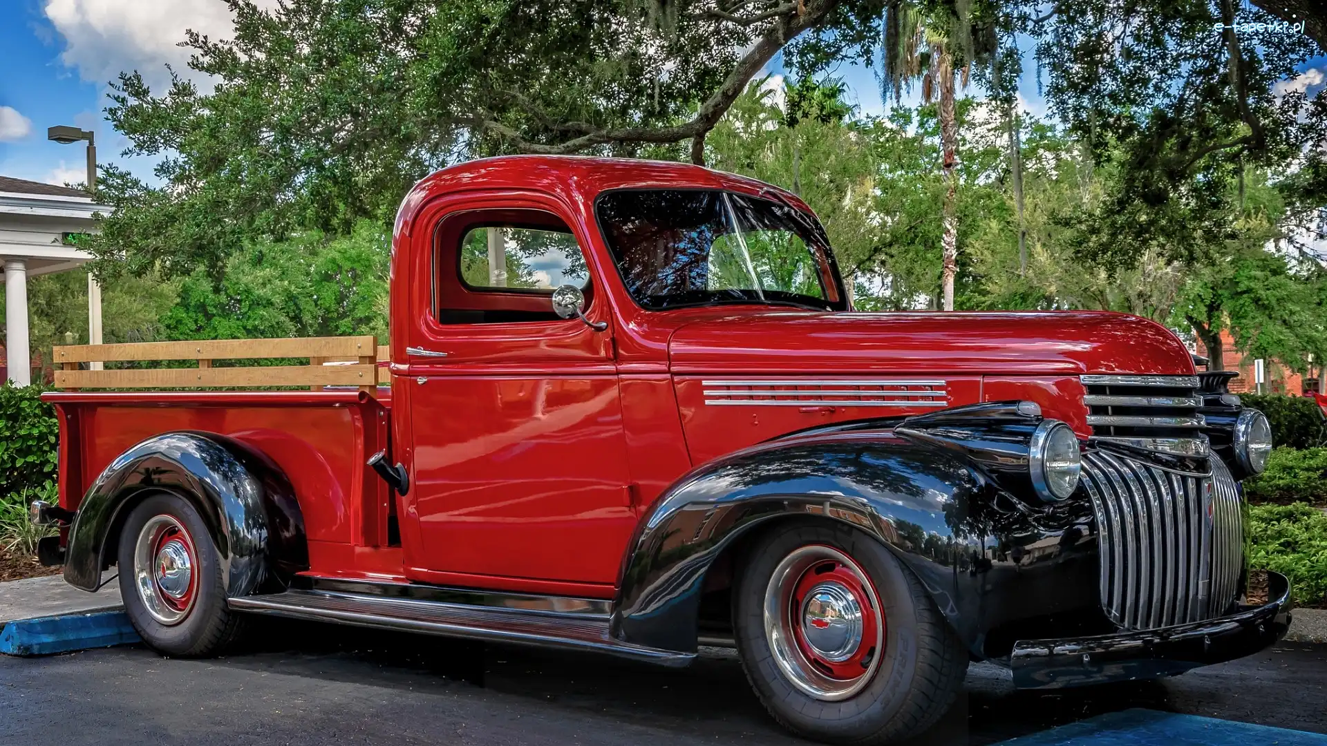 Czerwony, 1946, Chevrolet Pickup, Zabytkowy