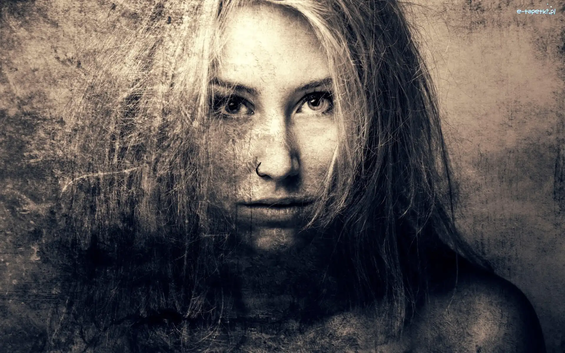 Twarz, Portret, Grafika, Kobieta