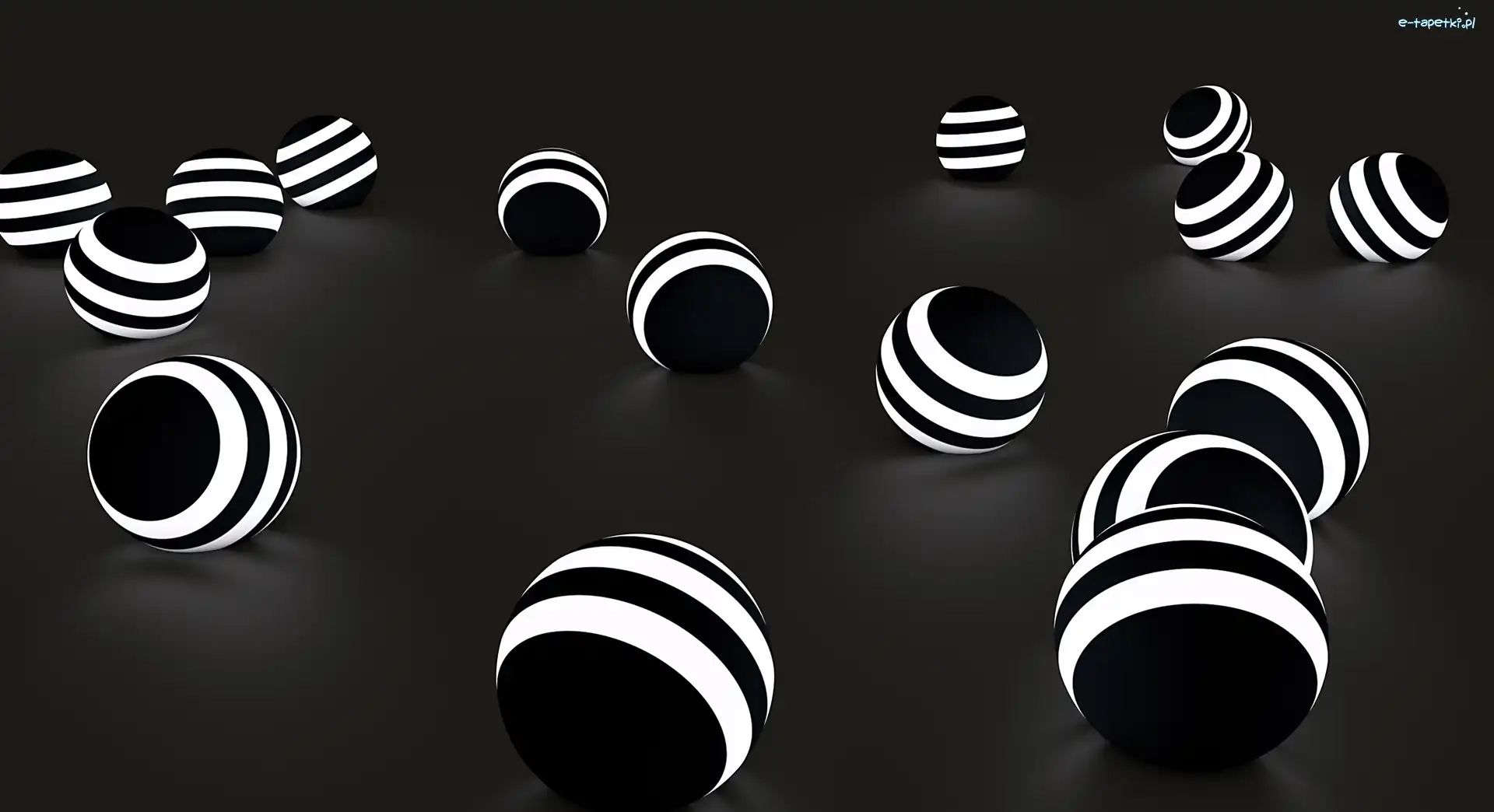 Czarno-białe, Kule, Grafika 3D