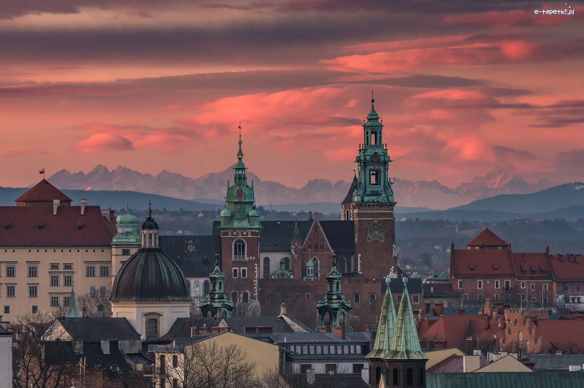Góry, Dachy, Domy, Tatry, Kraków, Polska
