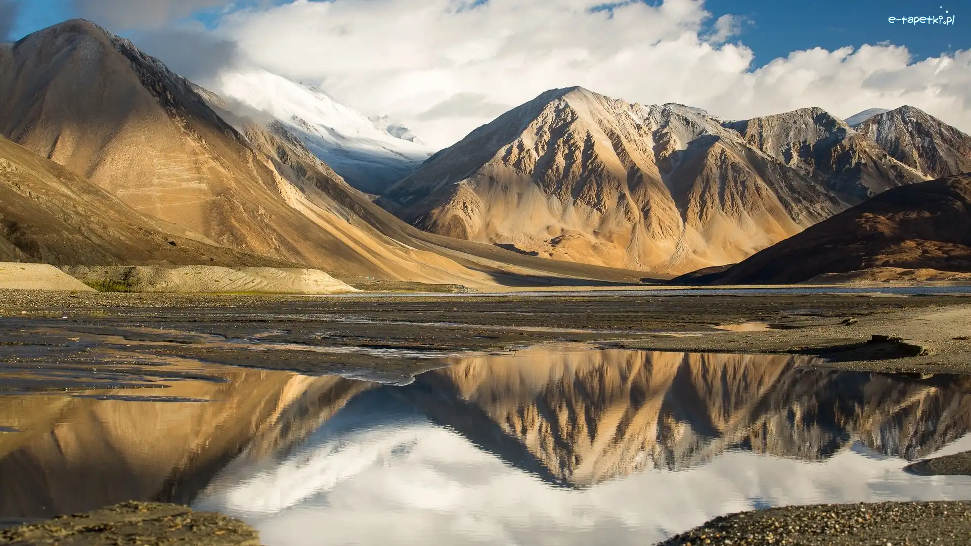Chiny, Jezioro Pangong Tso, Tybet, Himalaje, Góry