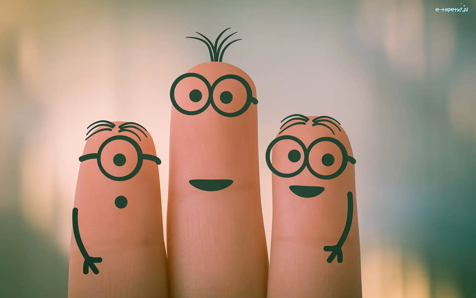 Śmieszne, Grafika 2D, Minionki, Palce