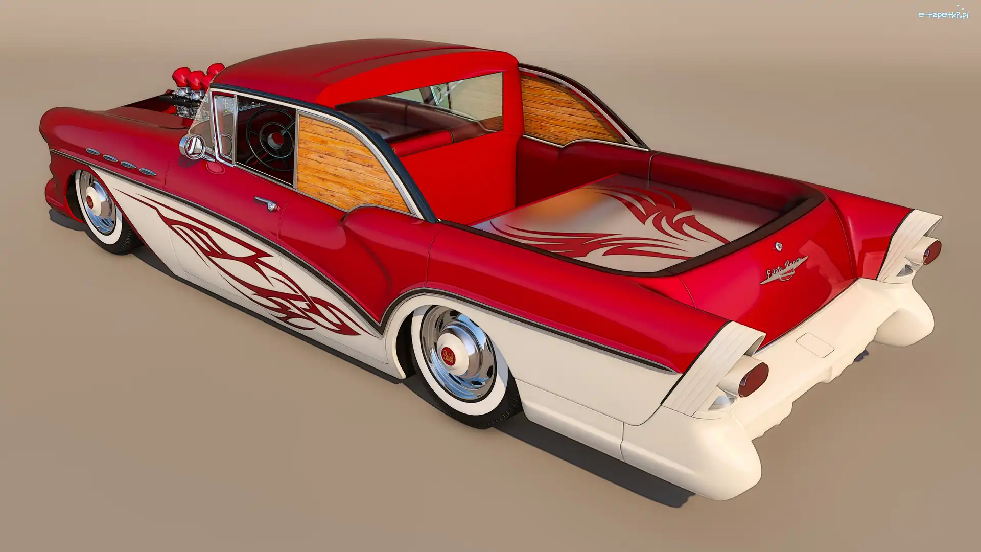 Buick Century Caballero Wagon Custom, Tył, 1957, Zabytkowy