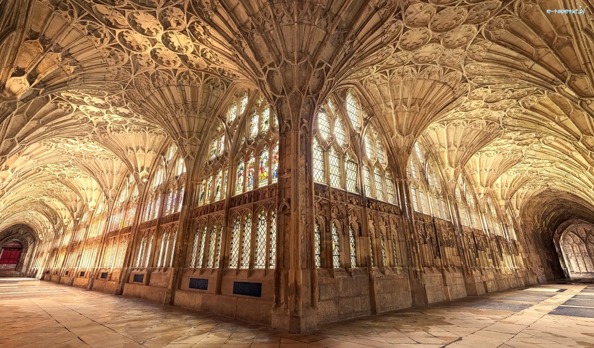Anglia, Architektura, Gloucester, Katedra, Wnętrze