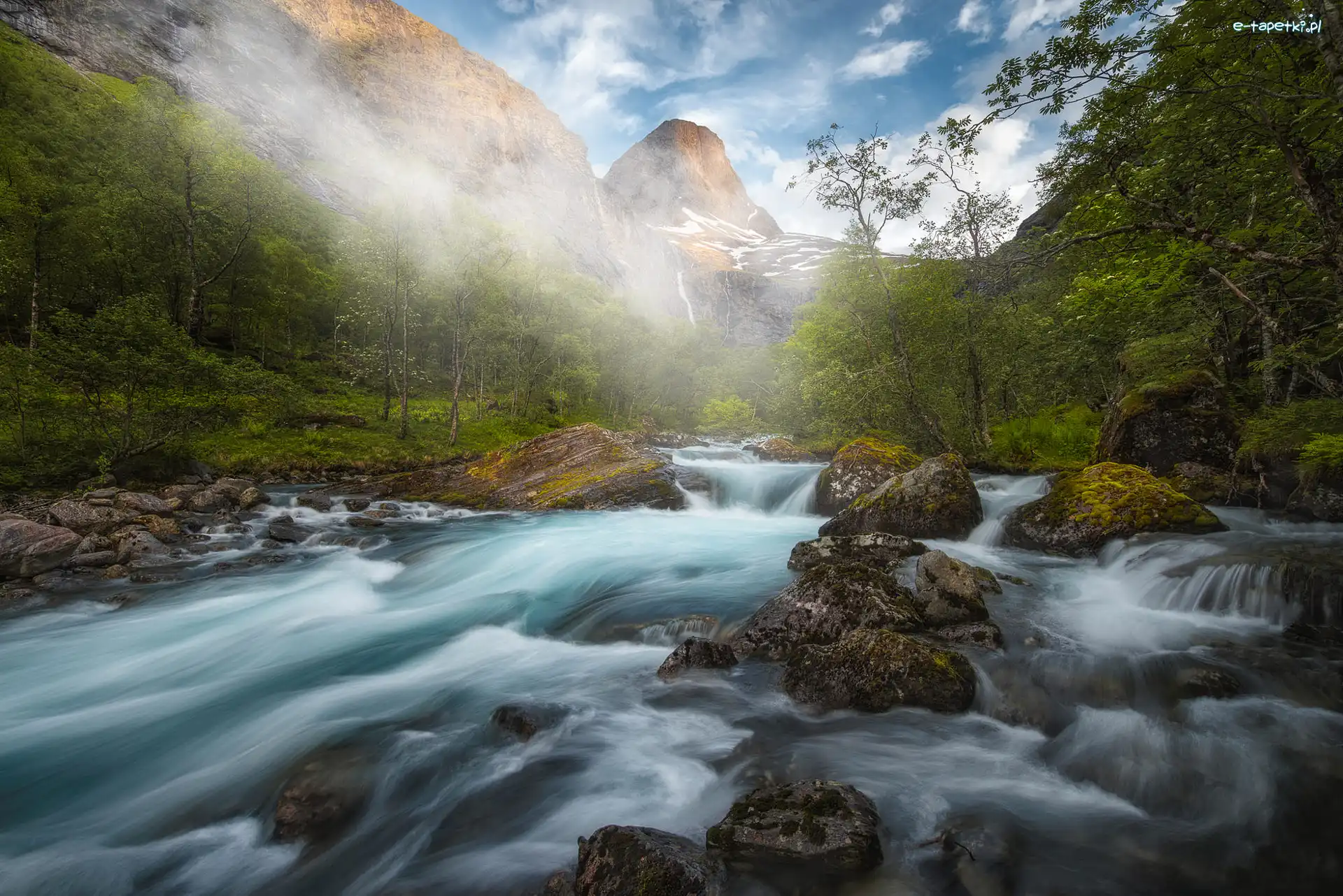 Norwegia, Rzeka, Dolina Romsdalen, Góry, Kamienie