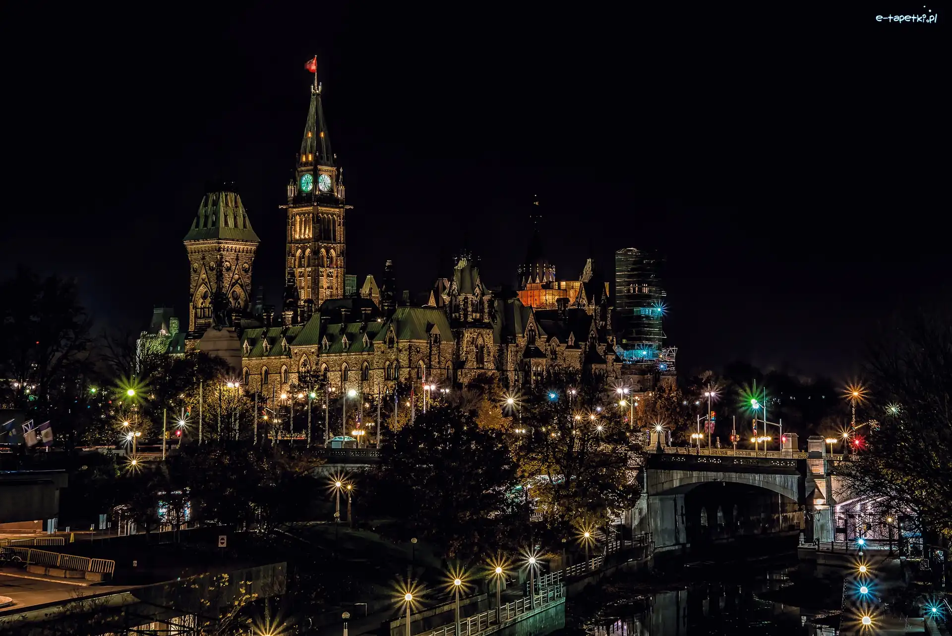 Ottawa, Parlament, Noc, Kanada