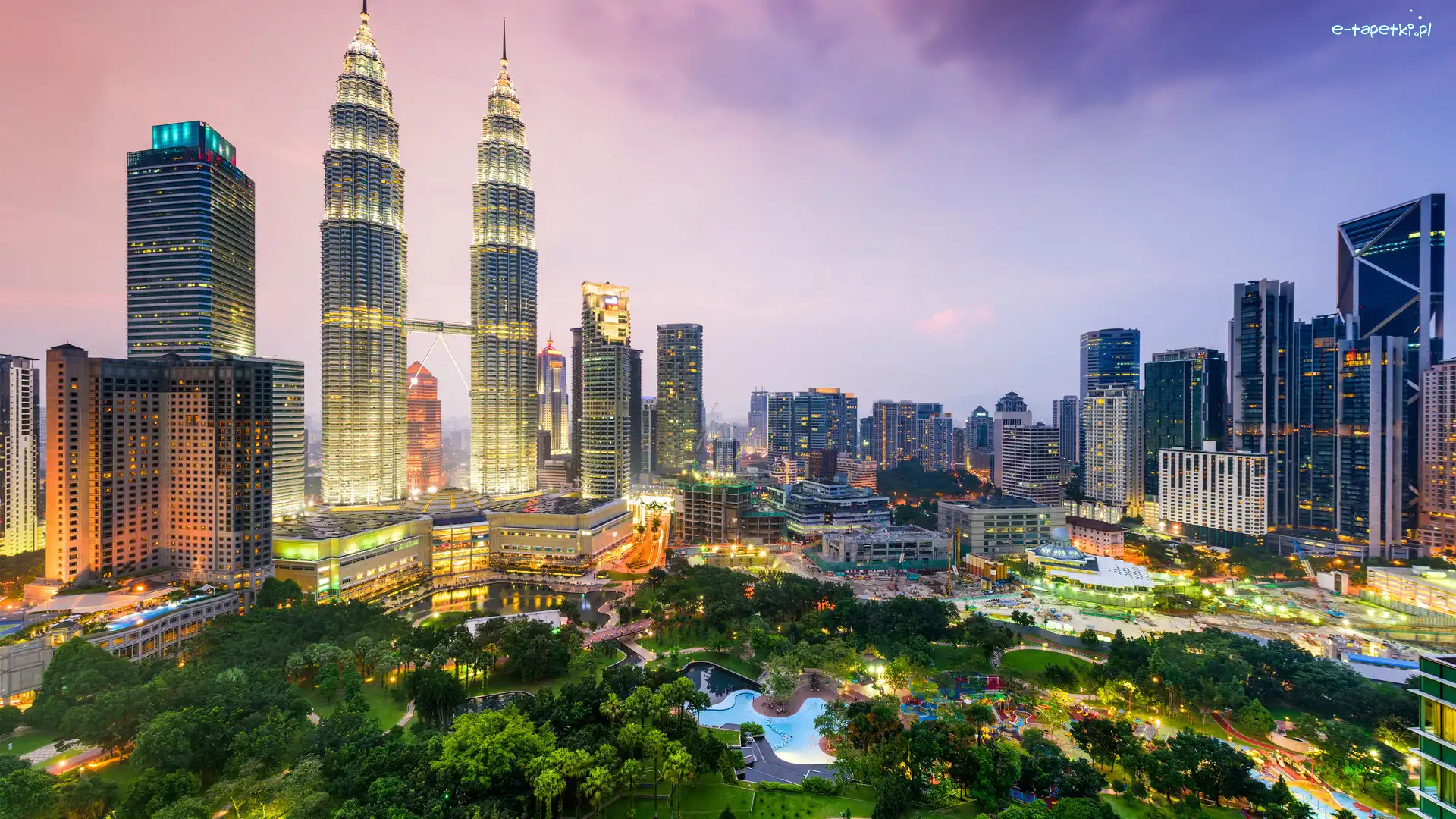 Malezja, Miasto, Kuala Lumpur, Petronas Towers, Wieżowce