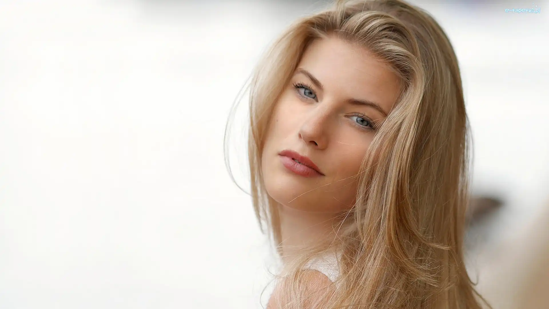 Blondynka, Makijaż, Delikatny, Długowłosa