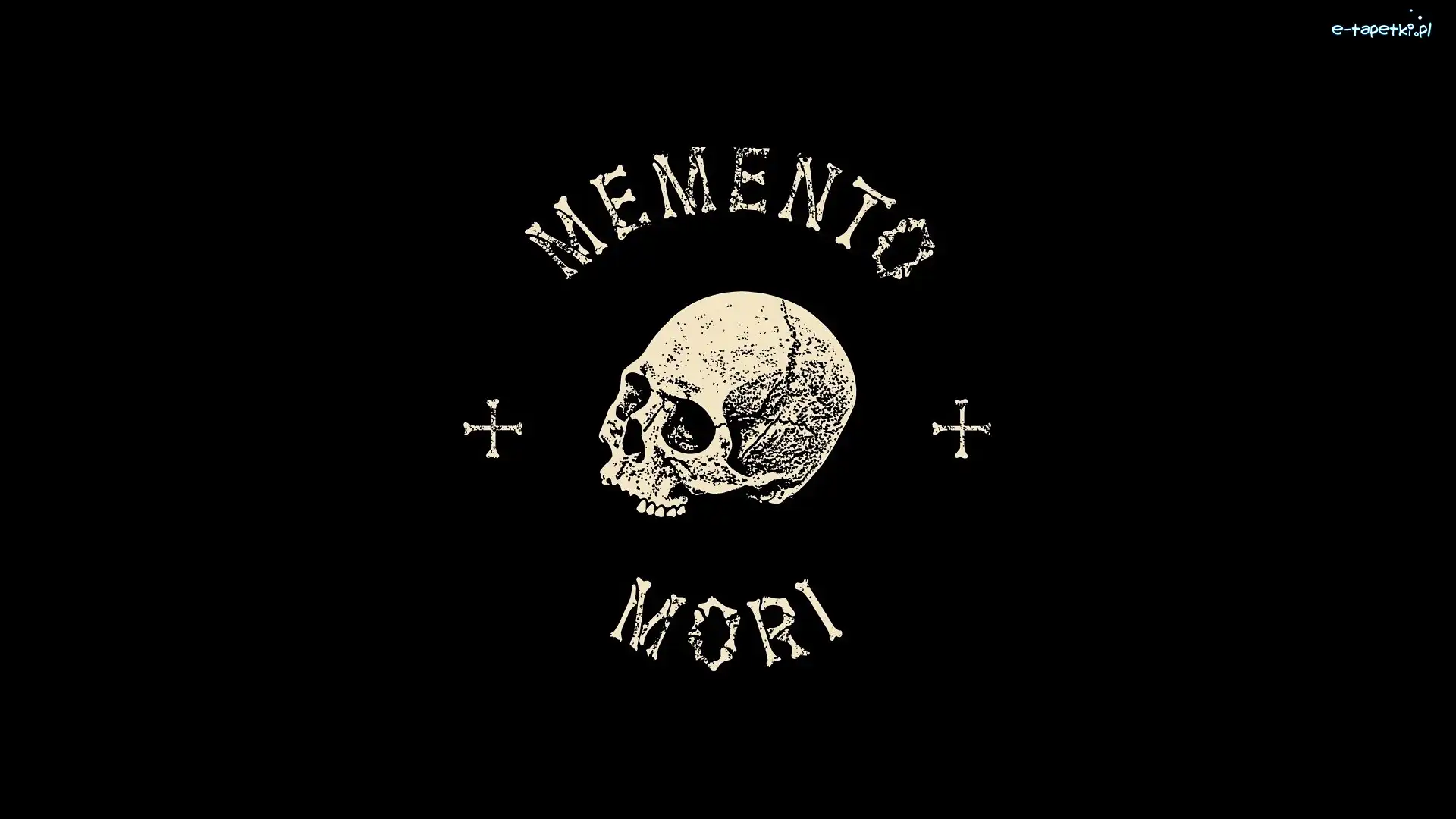 Czaszka, Memento mori, Napis