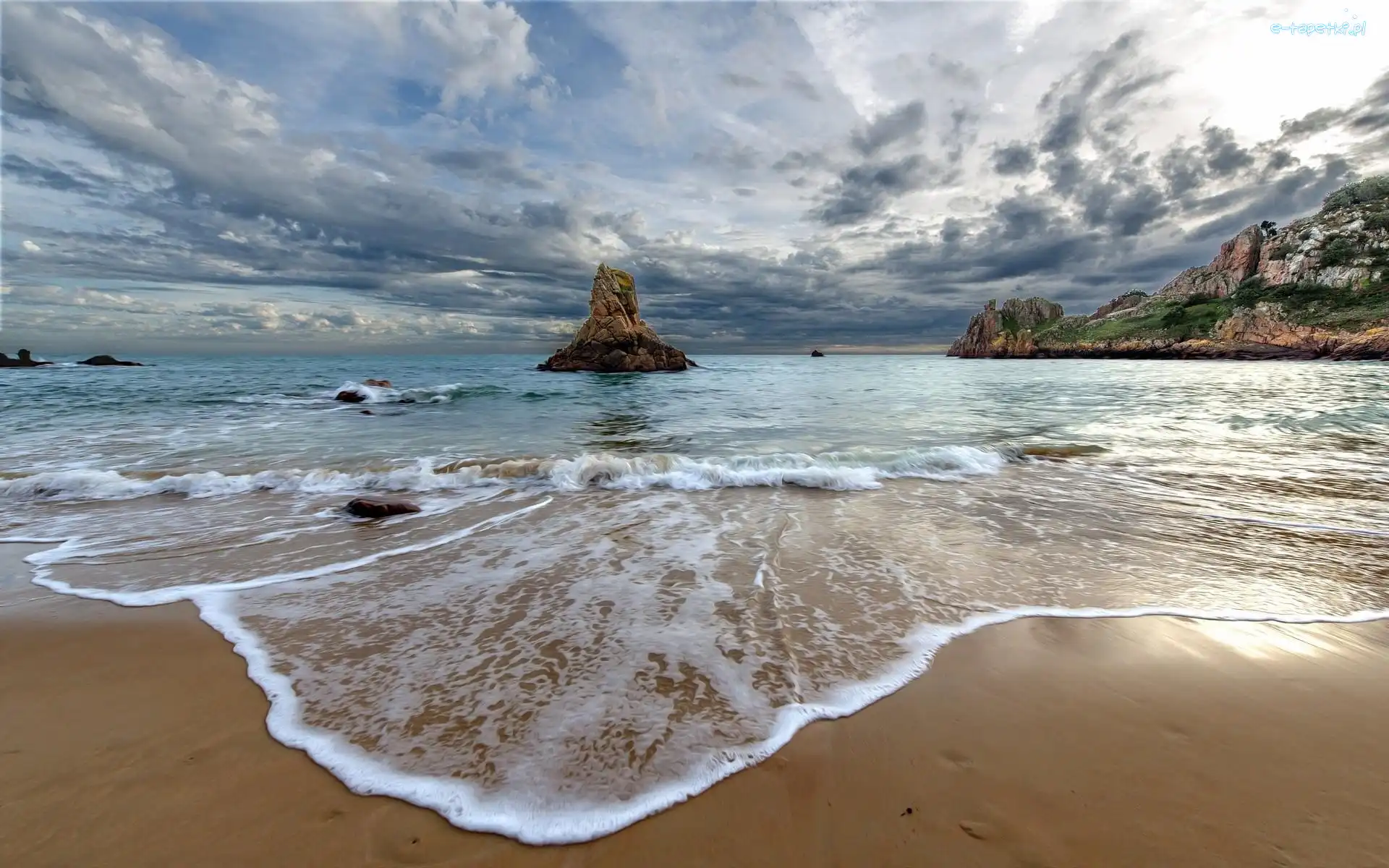 Wielka Brytania, Morze, Wyspa Jersey, Skała, Plaża Beauport Beach