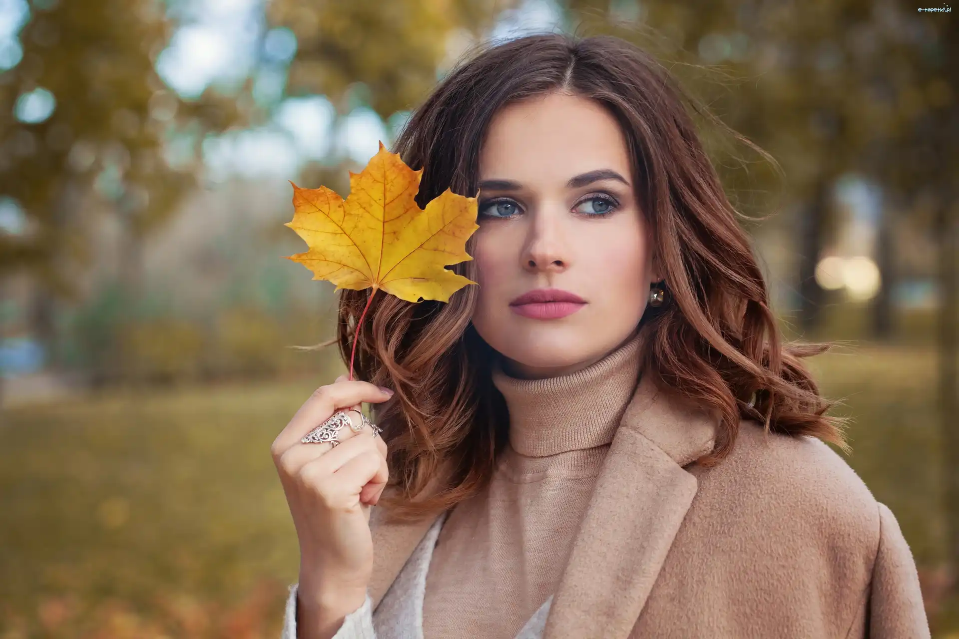 Szatynka, Liść, Modelka, Kobieta