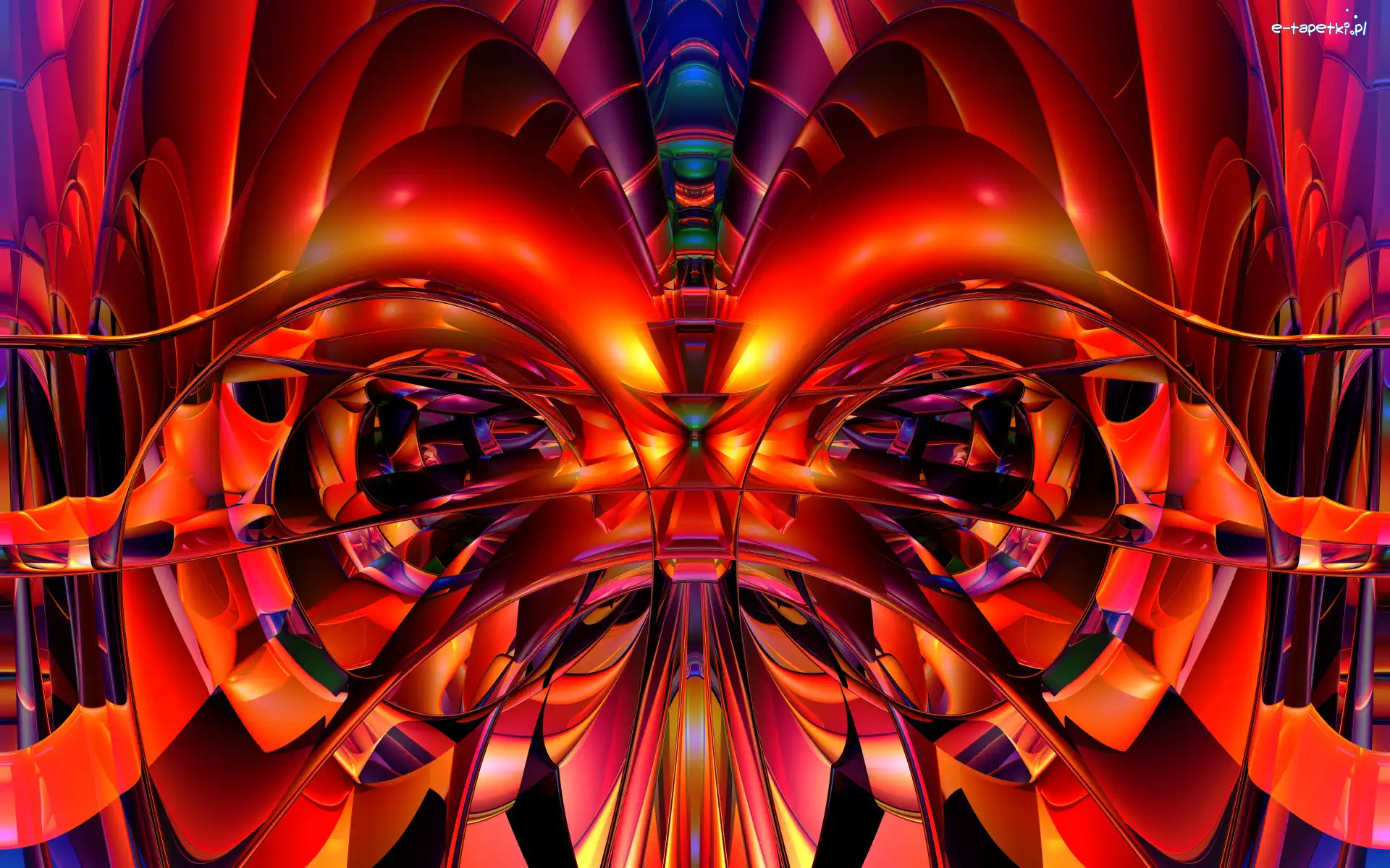 Ognista, Abstrakcja, Czerwona, Grafika 3D