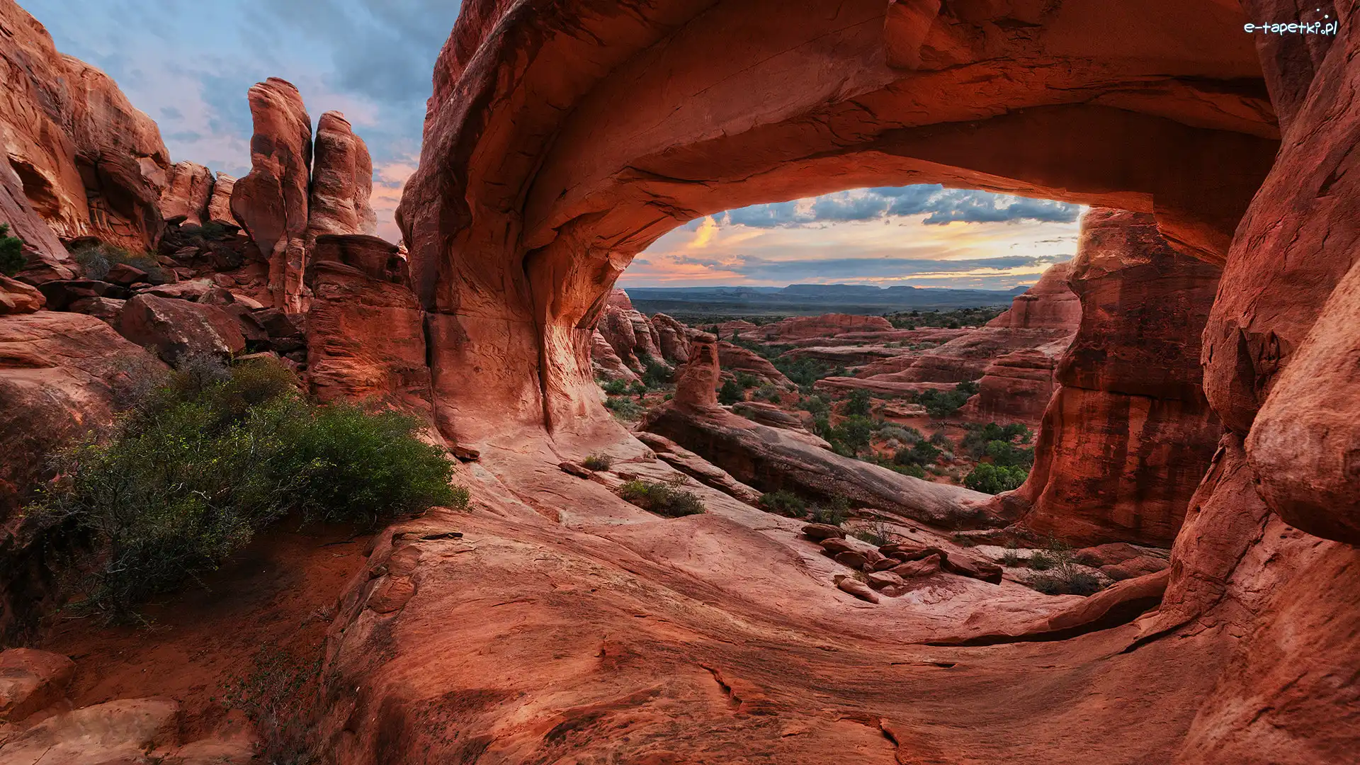 Stany Zjednoczone, Park Narodowy Arches, Stan Utah, Skały, Łuk skalny