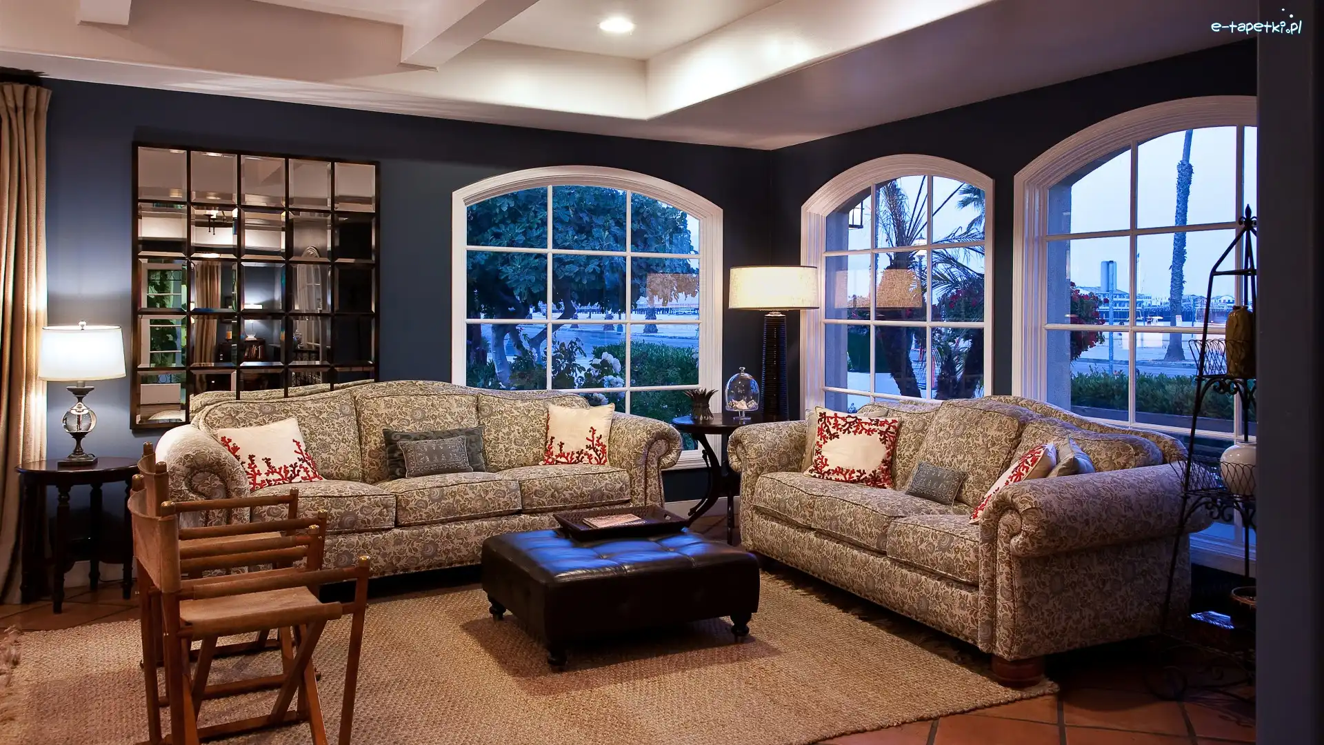 Hotel Milo, Kalifornia, Okna, Kanapy, Santa Barbara, Salon, Living room, Stany Zjednoczone